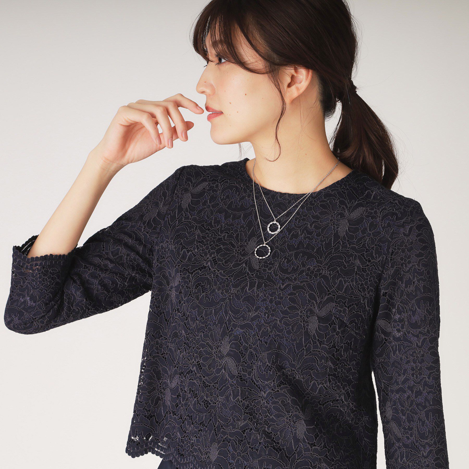 COUP DE CHANCE「【洗える】レースブラウス」|シャツ・ブラウス|