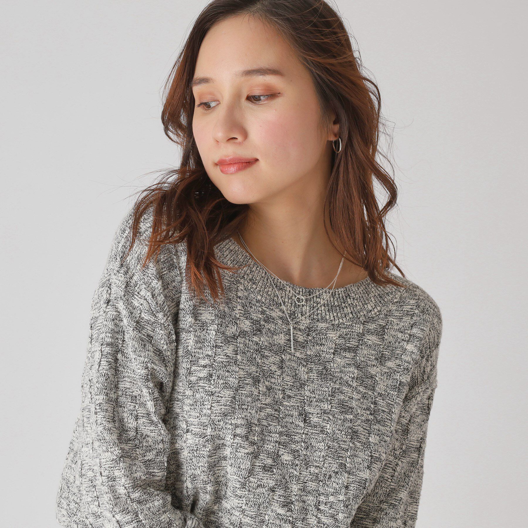 COUP DE CHANCE「【洗える】前後2WAYロング丈ニットトップス」|ニット・セーター|ブラック(019)