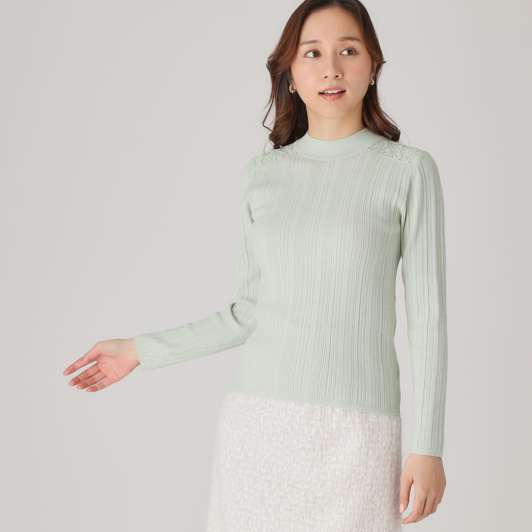 COUP DE CHANCE「【洗える】レースニットトップス」|ニット・セーター|