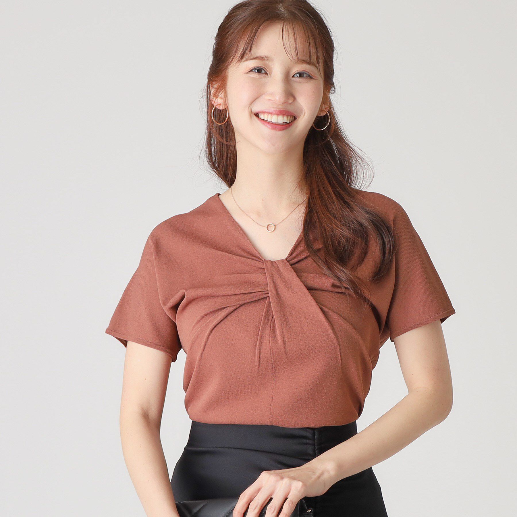 COUP DE CHANCE「【洗える】捻りデザインのニットトップス」|ニット・セーター|