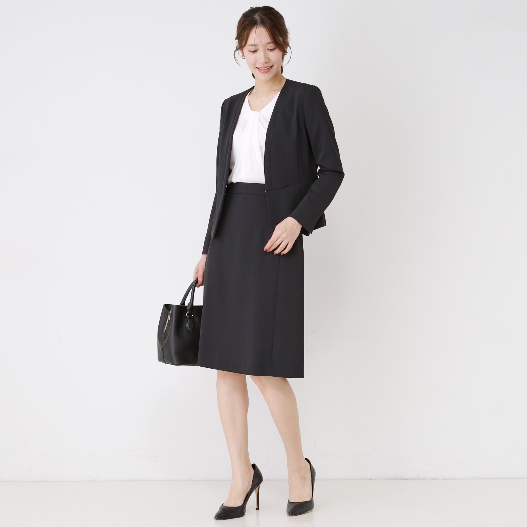 COUP DE CHANCE「【手洗い可／日本製／伸縮性／スーツ可】カラーレスジャケット」|ノーカラージャケット|