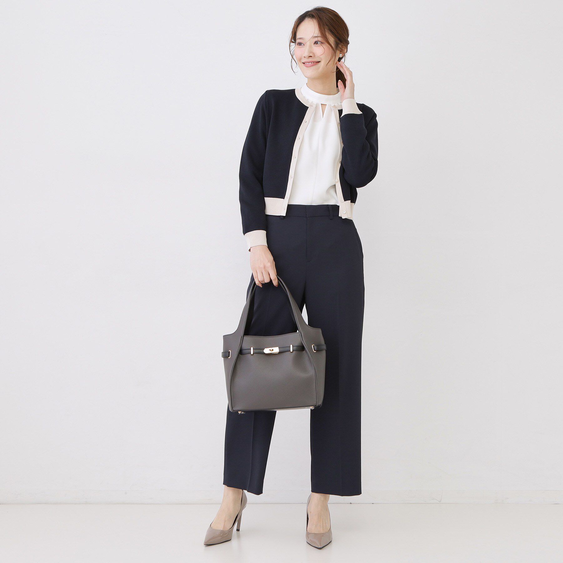 COUP DE CHANCE「【手洗い可／幾何柄】ショート丈カーディガン」|カーディガン|