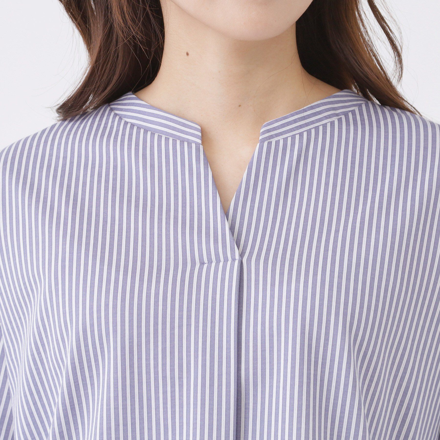 COUP DE CHANCE「【手洗い可／日本製】ストライプ柄ジャージートップス」|Tシャツ・カットソー|