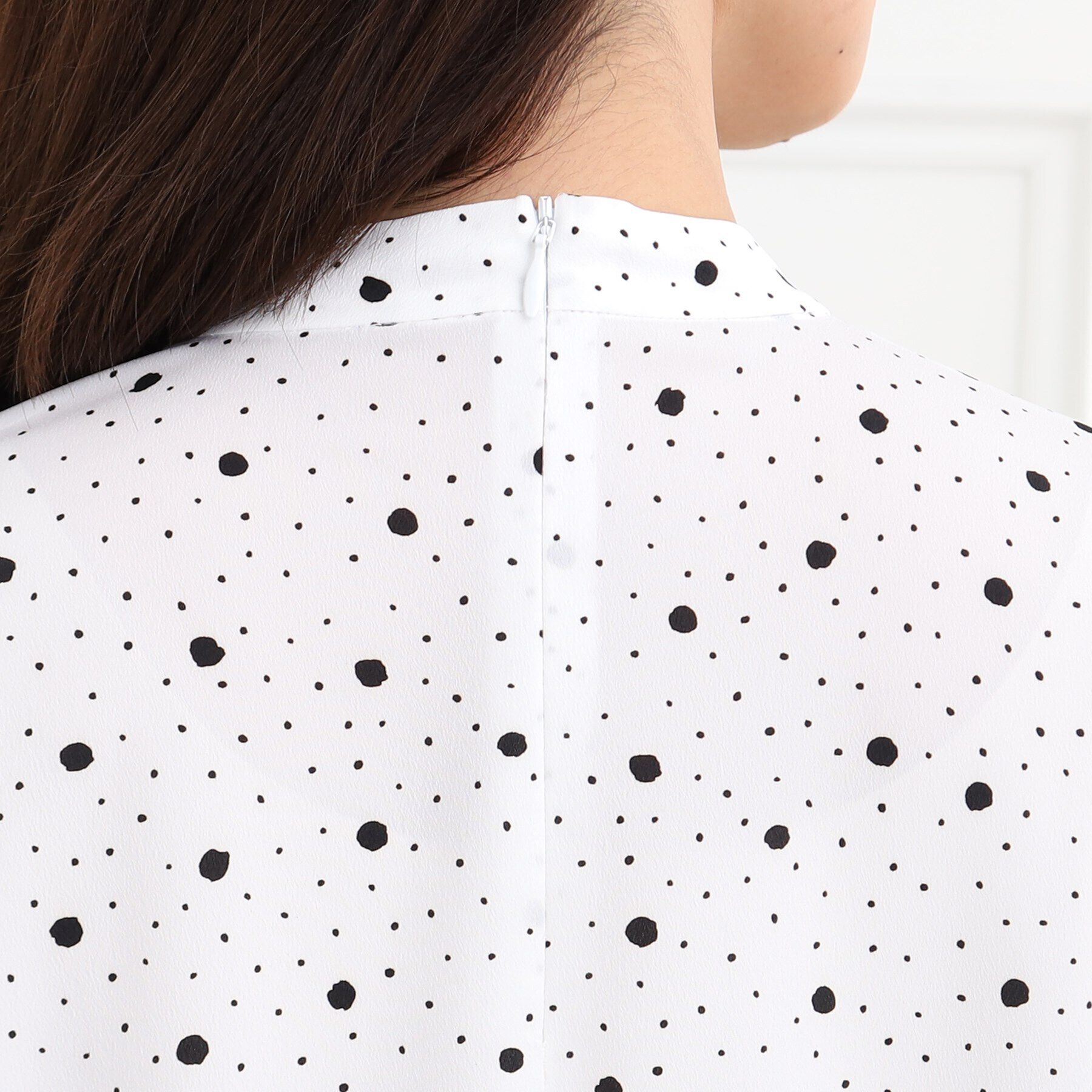 Reflect「【フォーマル/マシンウォッシュ可】ドットプリントブラウス」|シャツ・ブラウス|