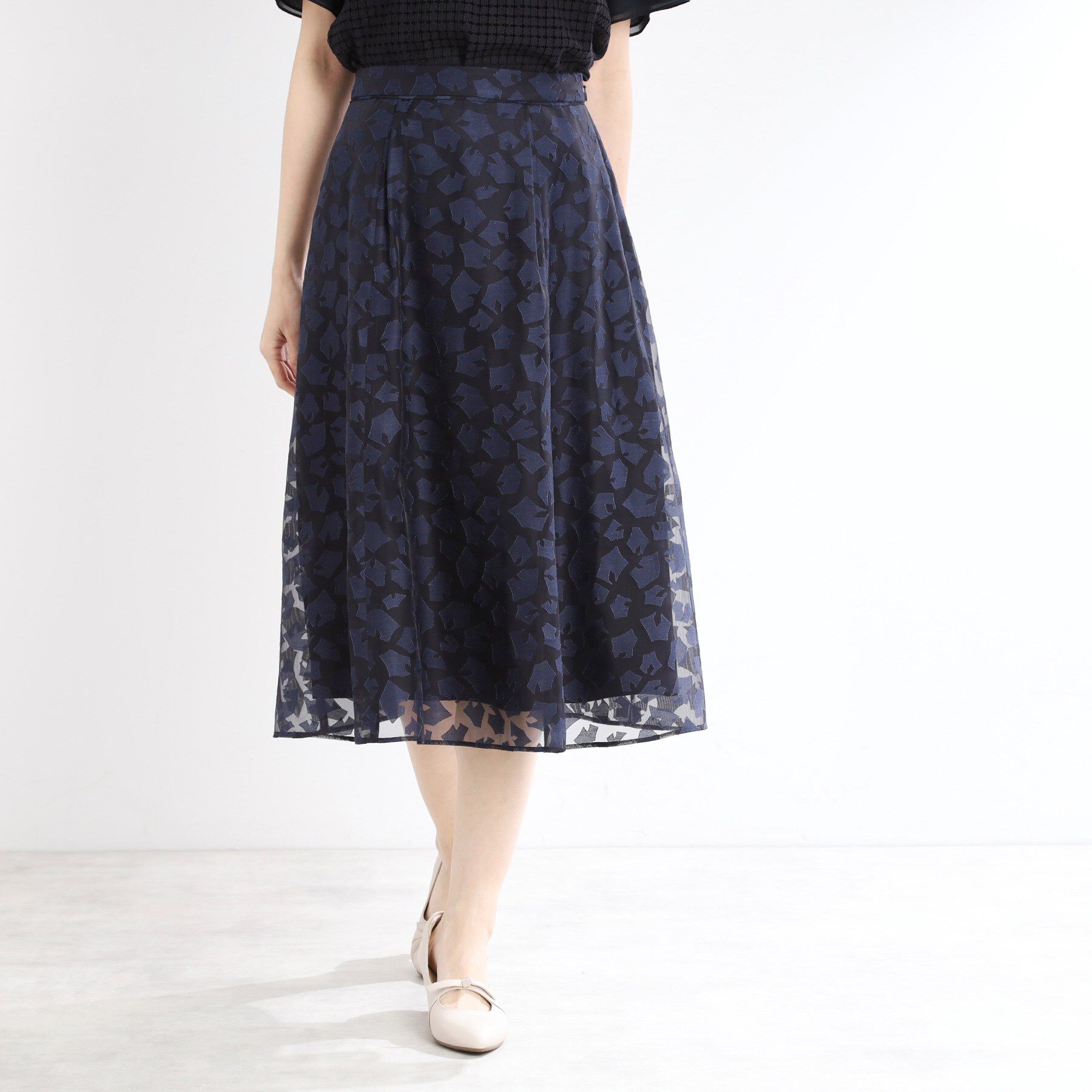 Reflect「【手洗い可】幾何柄オパールフレアスカート」|スカート|