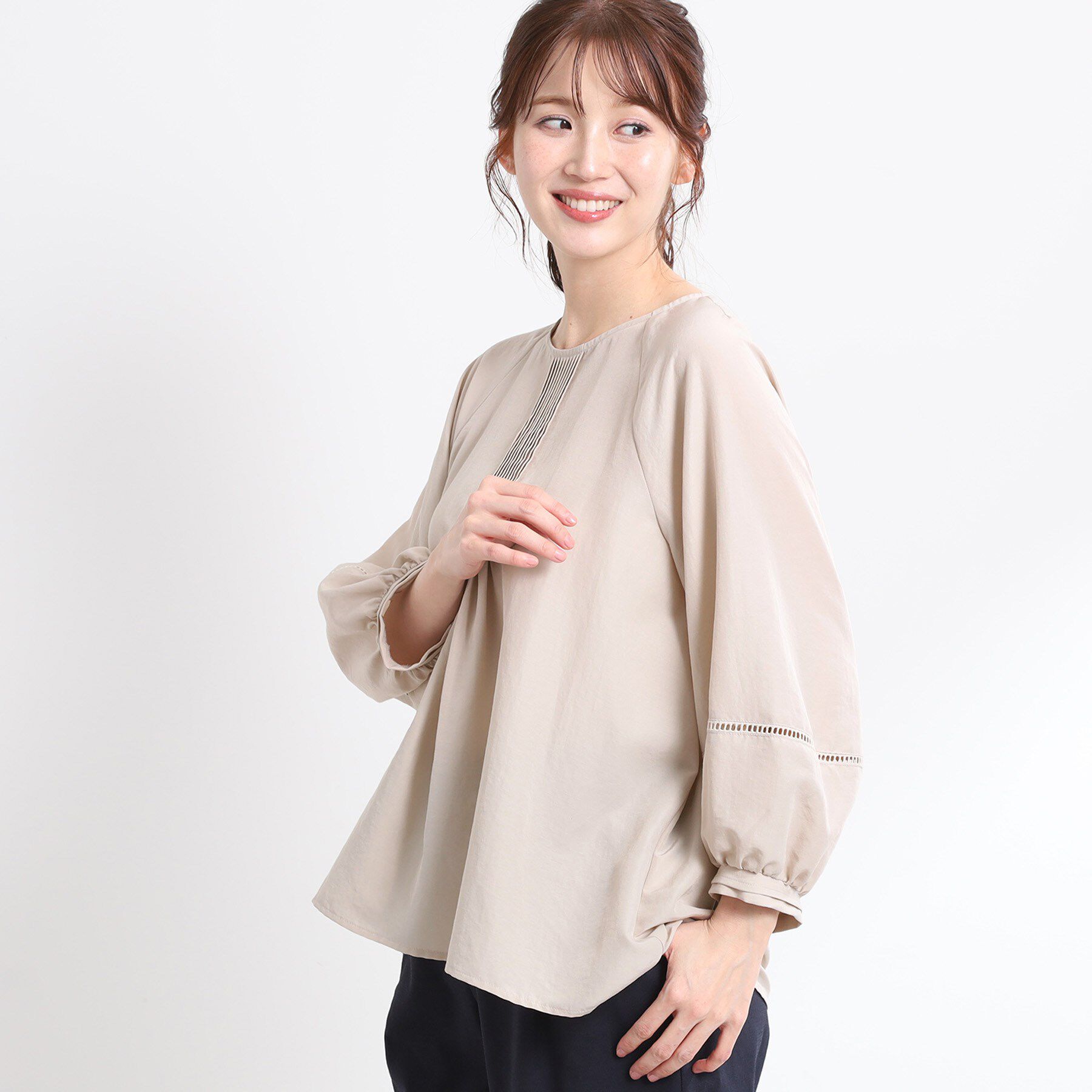 Reflect「【E‐QUALITY／手洗い可】ピンタックブラウス」|シャツ・ブラウス|