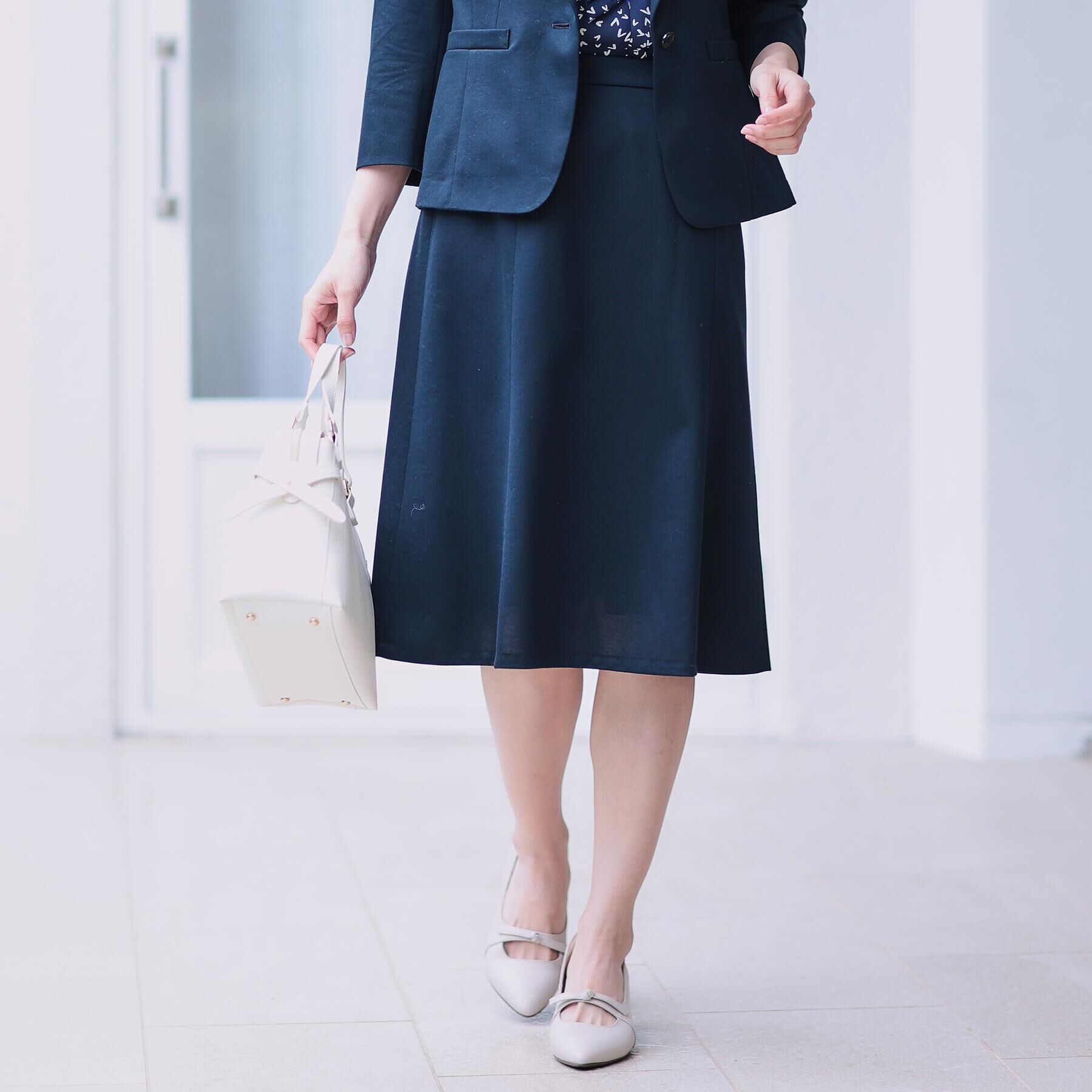 Reflect「【匠シリーズ／洗える】匠ソフトフレアスカート」|スカート|ネイビー(094)