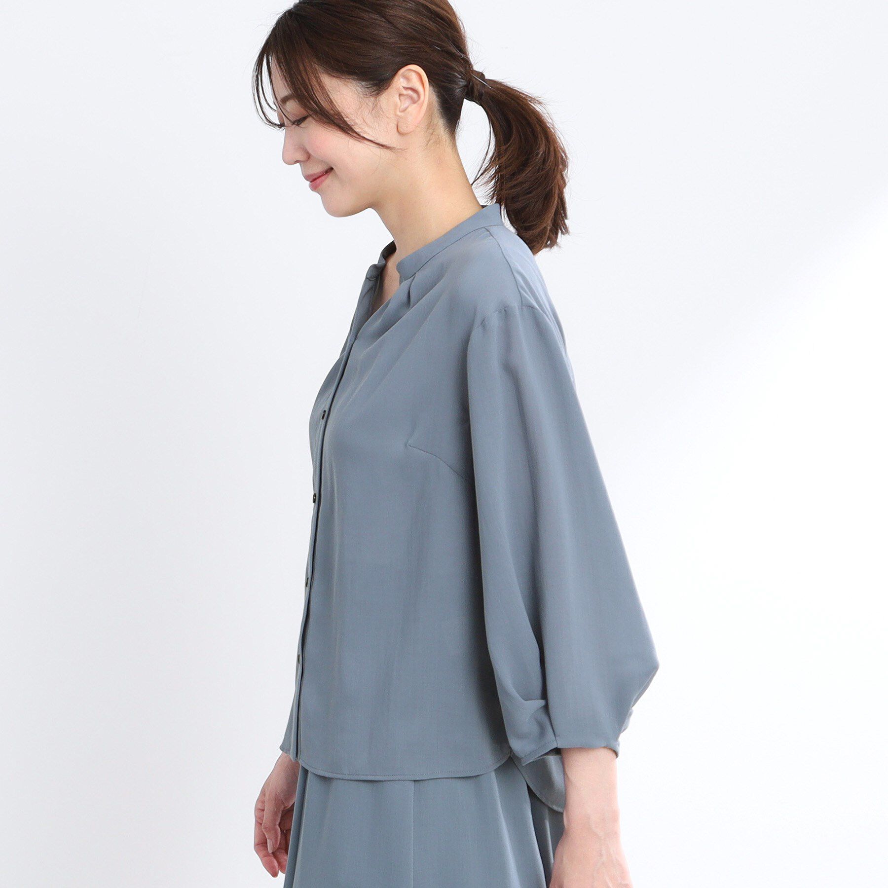 Reflect「【マシンウォッシュ可／セットアップ可】スリーブディティールブラウス」|シャツ・ブラウス|