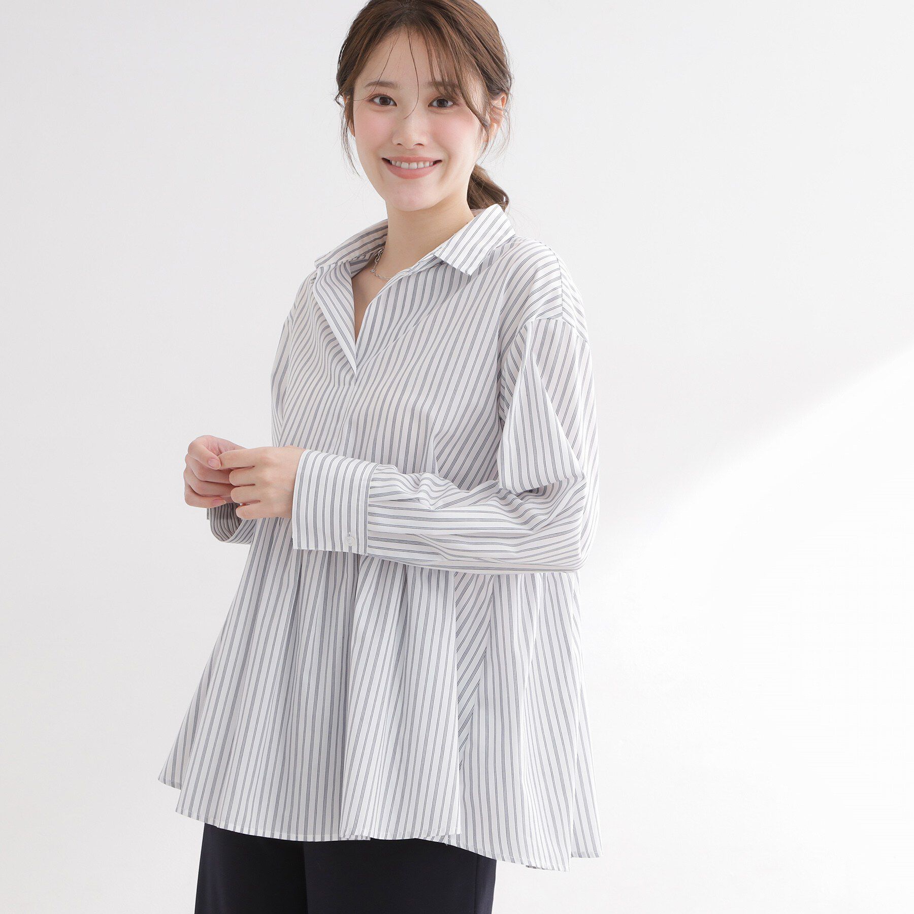 Reflect「【レイヤードにおすすめ◎】ペプラムデザインシャツ」|シャツ・ブラウス|