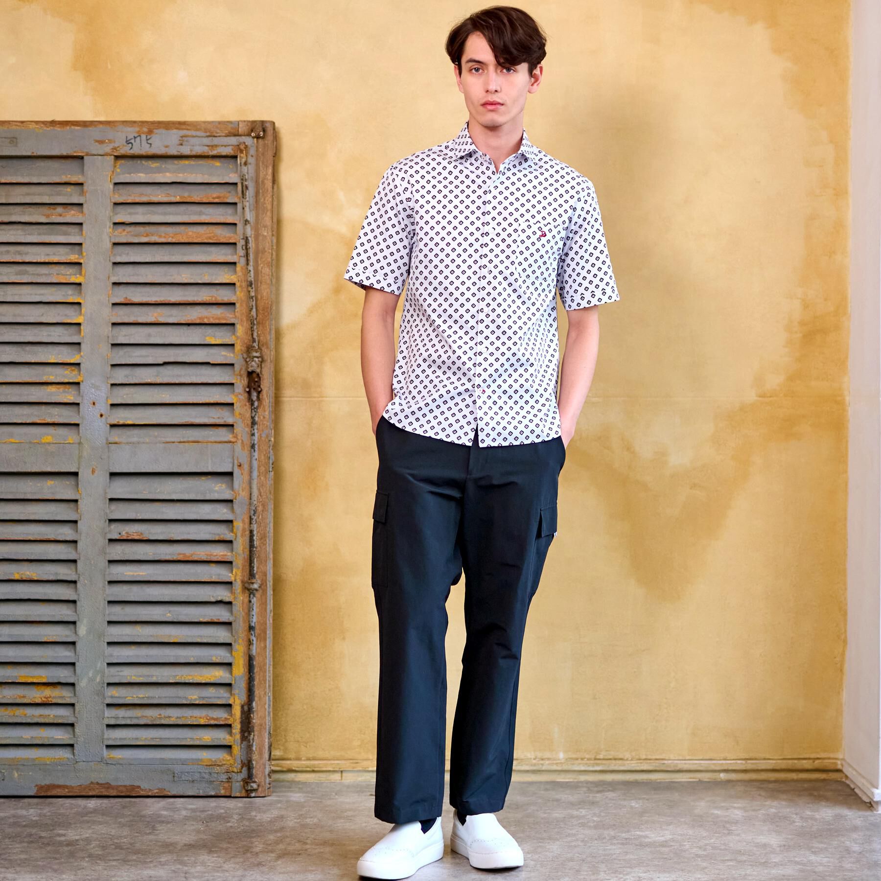 DRESSTERIOR「ポートベロープリント ショートスリーブシャツ」|シャツ・ブラウス|