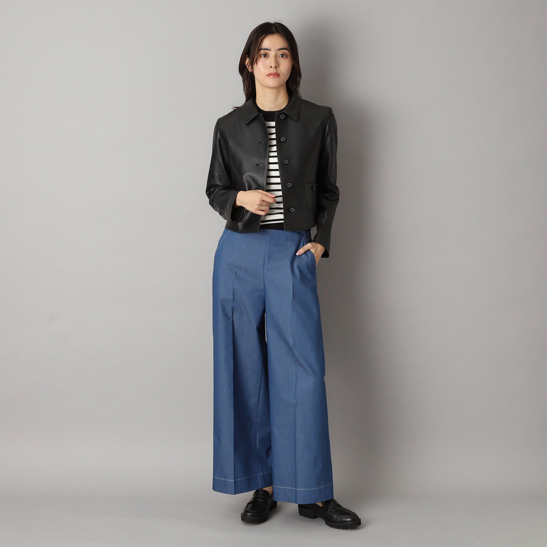 DRESSTERIOR「【本革】ラムレザーミニマルジャケット」|ブルゾン・スタジャン|