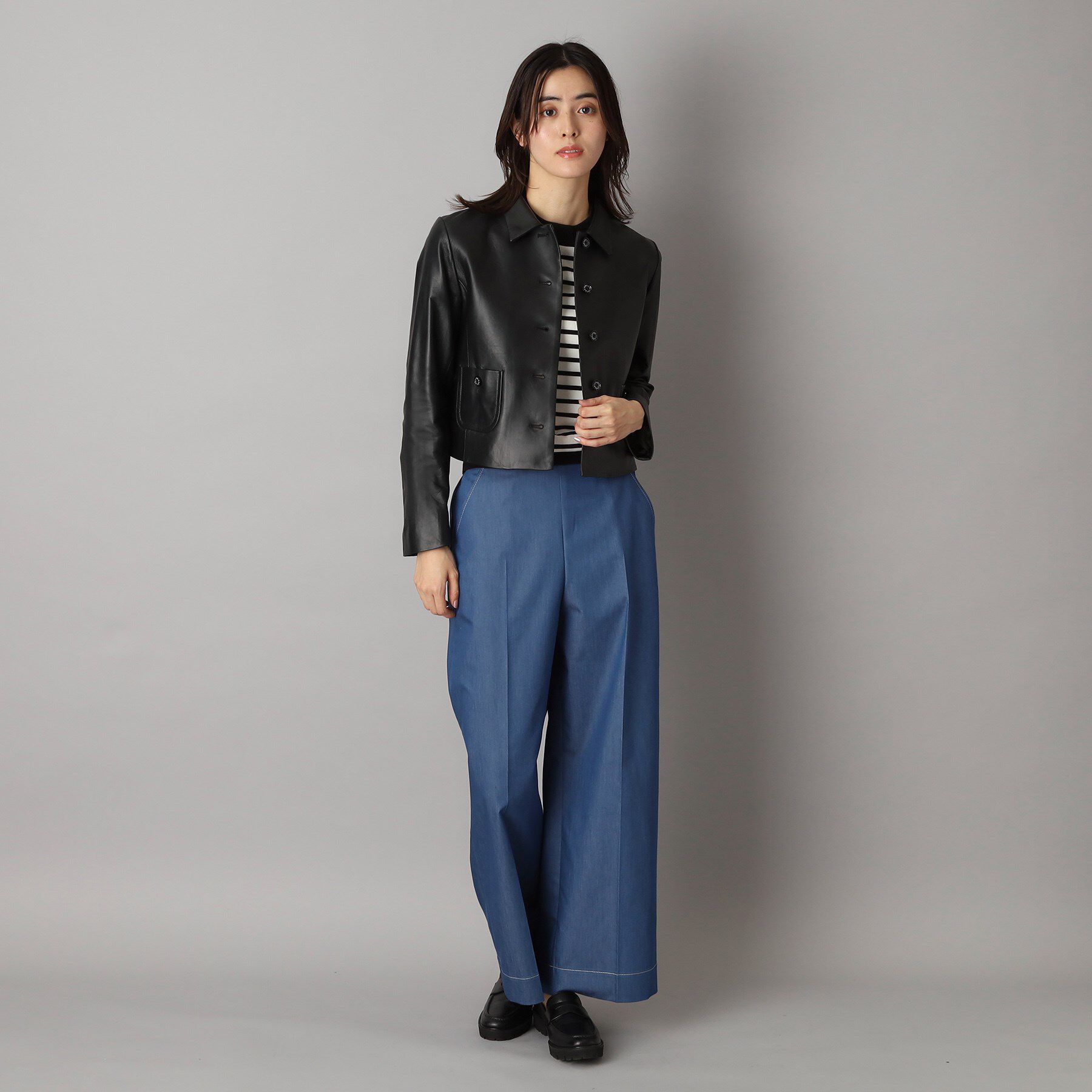 DRESSTERIOR「【本革】ラムレザーミニマルジャケット」|ブルゾン・スタジャン|