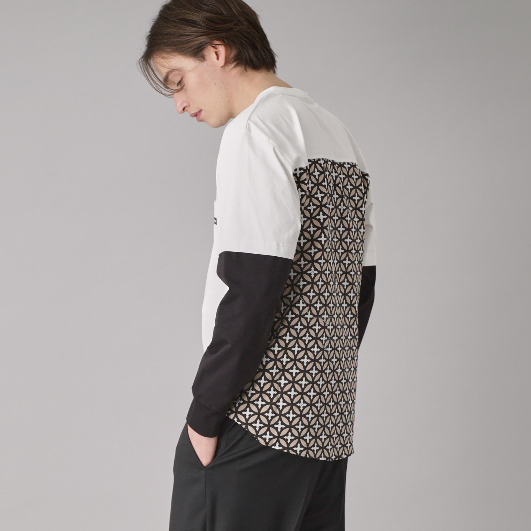 DRESSTERIOR「【接触冷感/UVカット】BACK BREEZE TECH バックオーバーラップサークルレイヤードロン」|Tシャツ・カットソー|