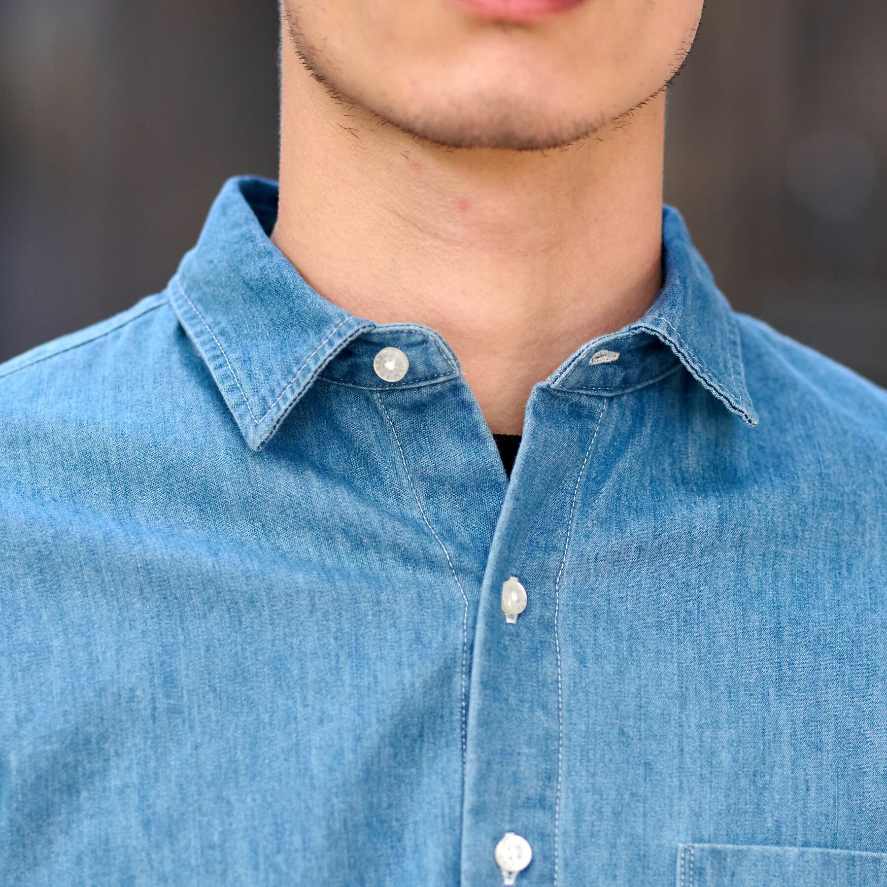 DRESSTERIOR「【セットアップ可】ライトデニム ハーフスリーブシャツ」|シャツ・ブラウス|