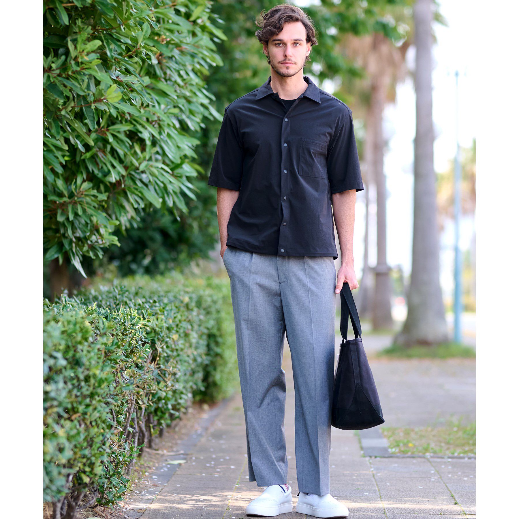 DRESSTERIOR「【セットアップ可】ライトクロス 2WAYストレッチシャツ」|シャツ・ブラウス|