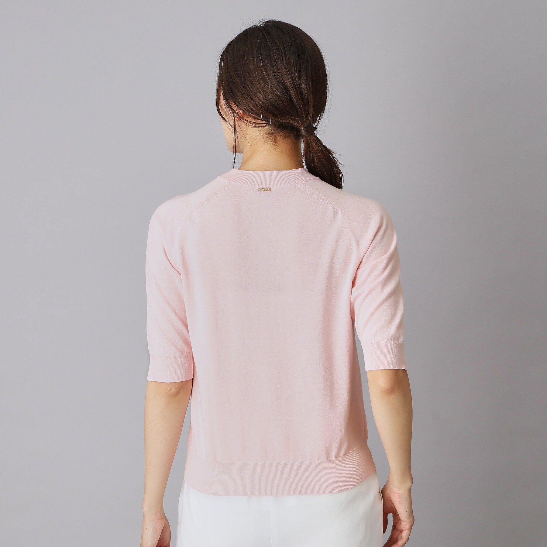 DRESSTERIOR「コットンシルクハーフスリーブニット」|ニット・セーター|
