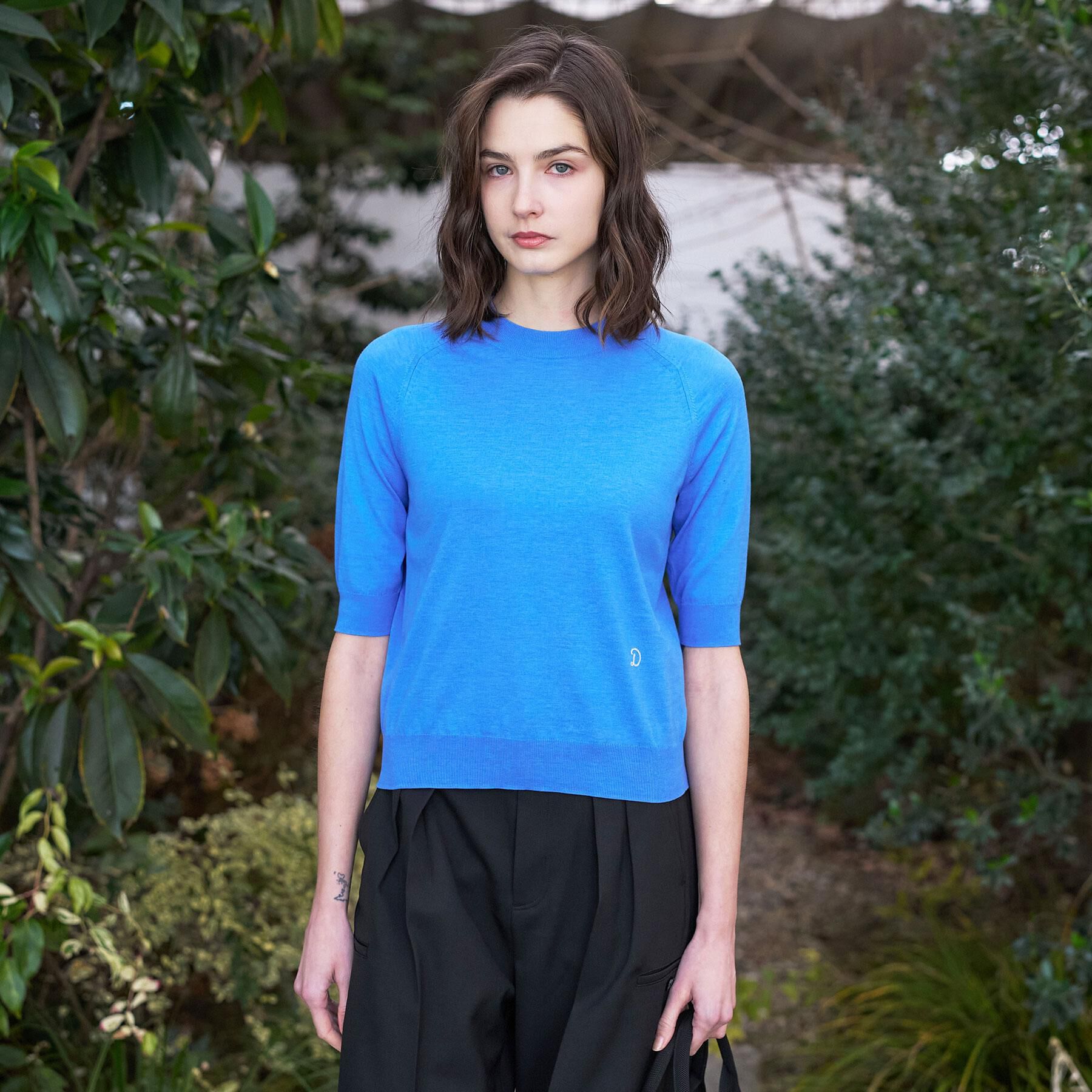 DRESSTERIOR「コットンシルクハーフスリーブニット」|ニット・セーター|