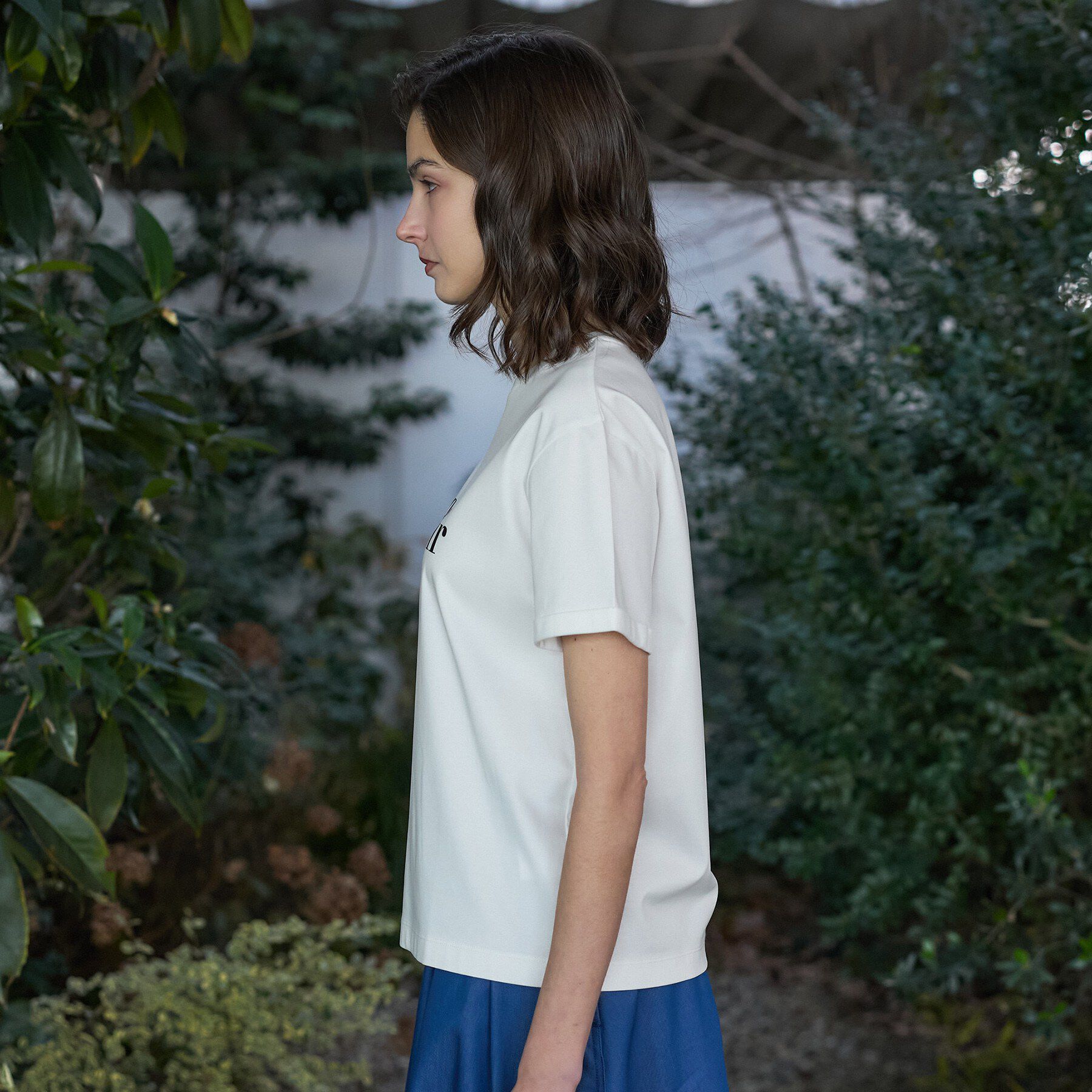 DRESSTERIOR「【接触冷感／抗菌防臭／消臭】アイスクリアコットン Bonsoir ロゴTシャツ」|Tシャツ・カットソー|