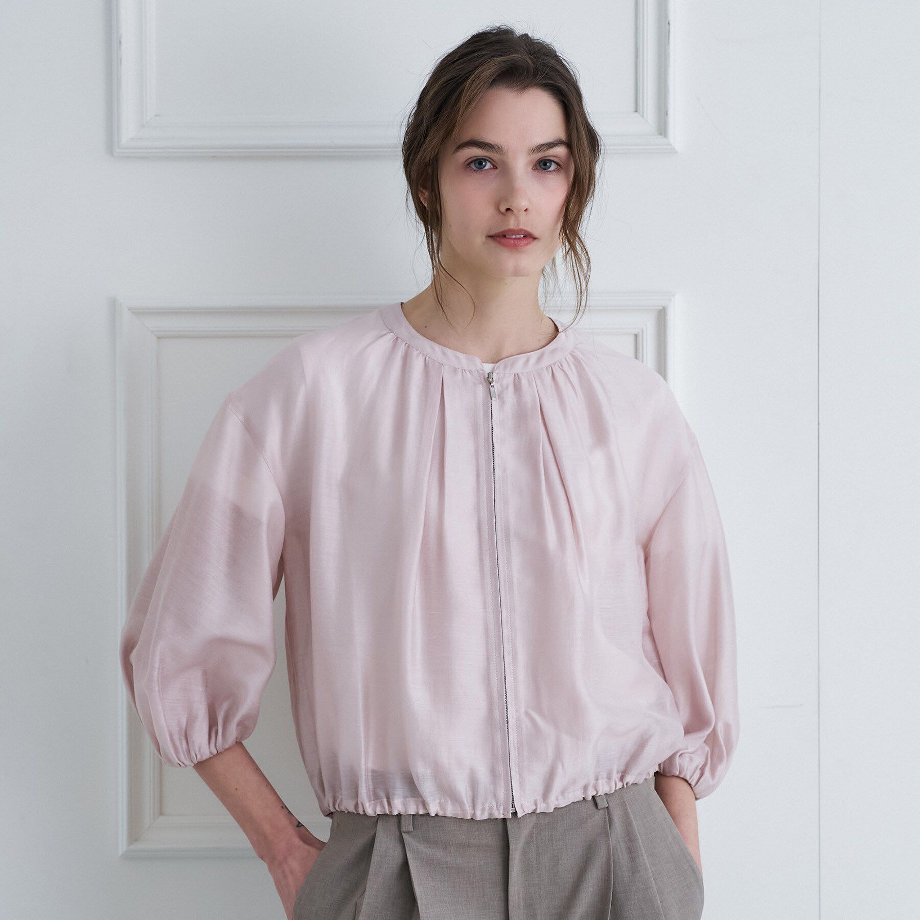 DRESSTERIOR「ウォッシャブル シアーショートブルゾン」|ブルゾン・スタジャン|