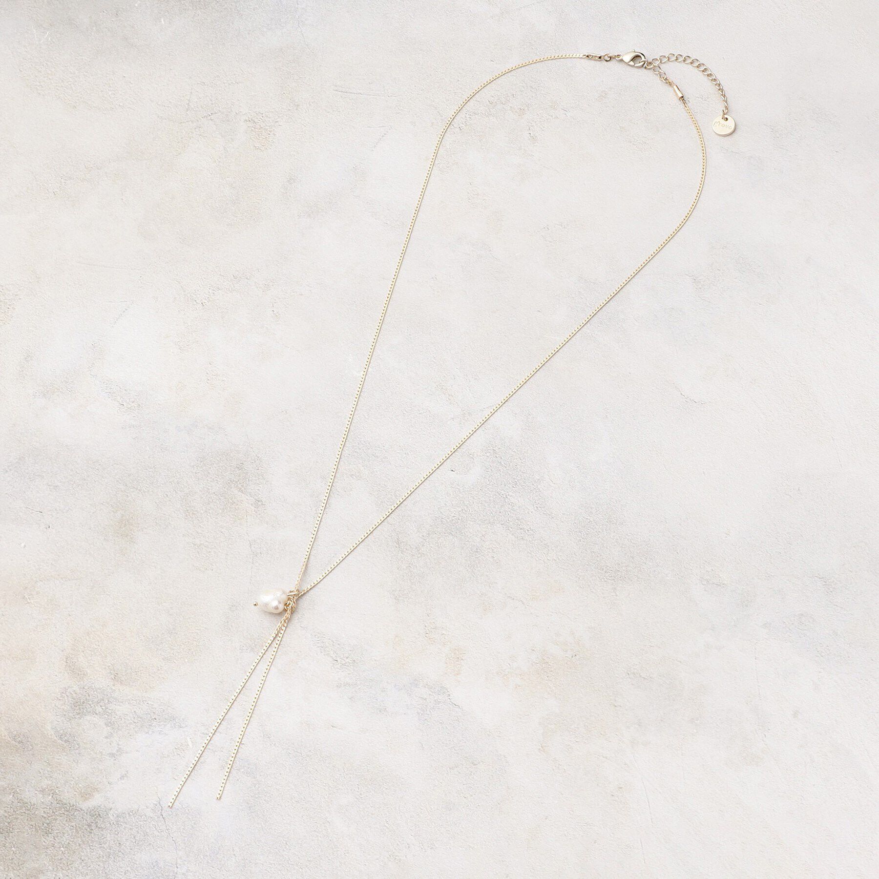 grove「淡水パールY字ショートネックレス」|ネックレス|