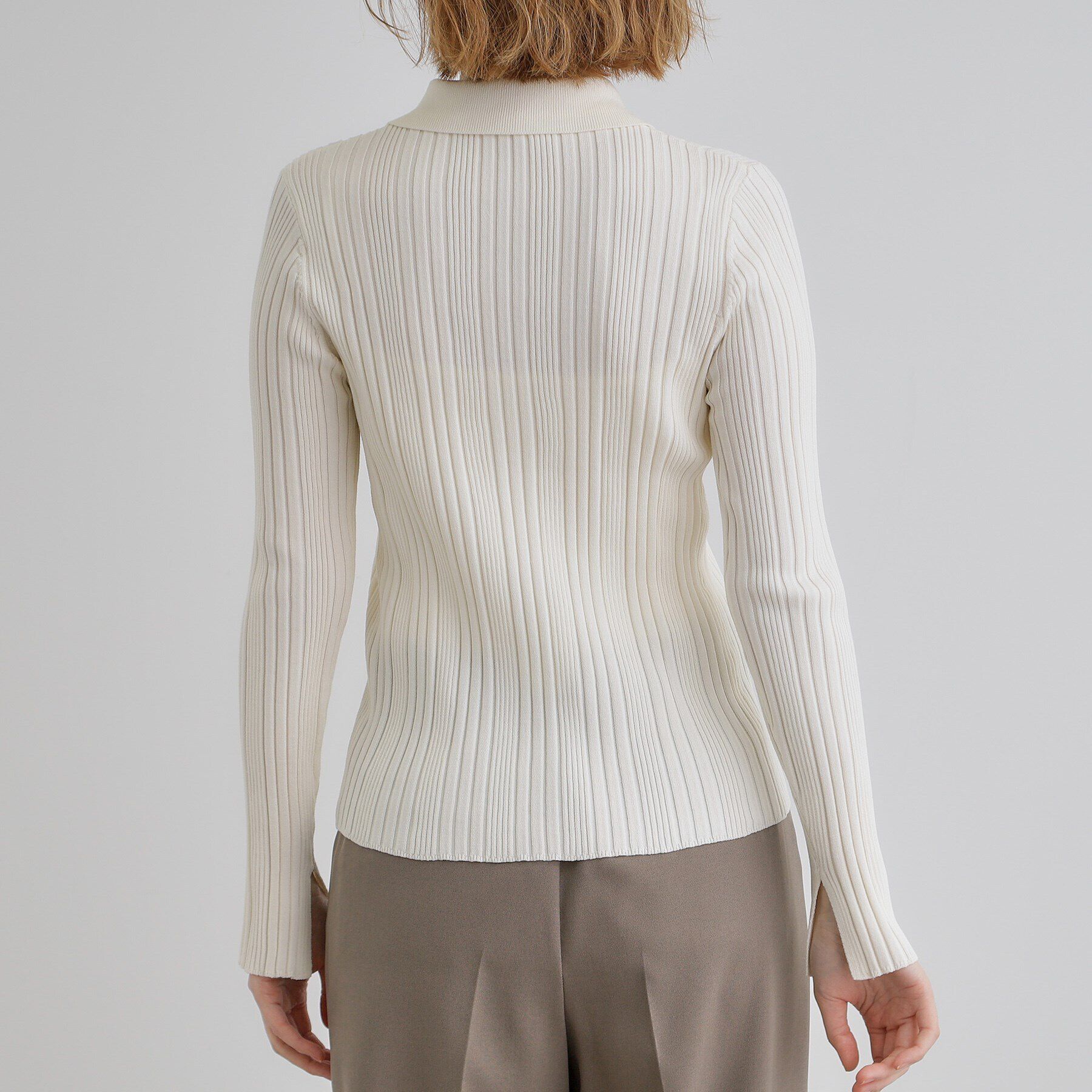 grove「ワイドリブポロニット」|ニット・セーター|