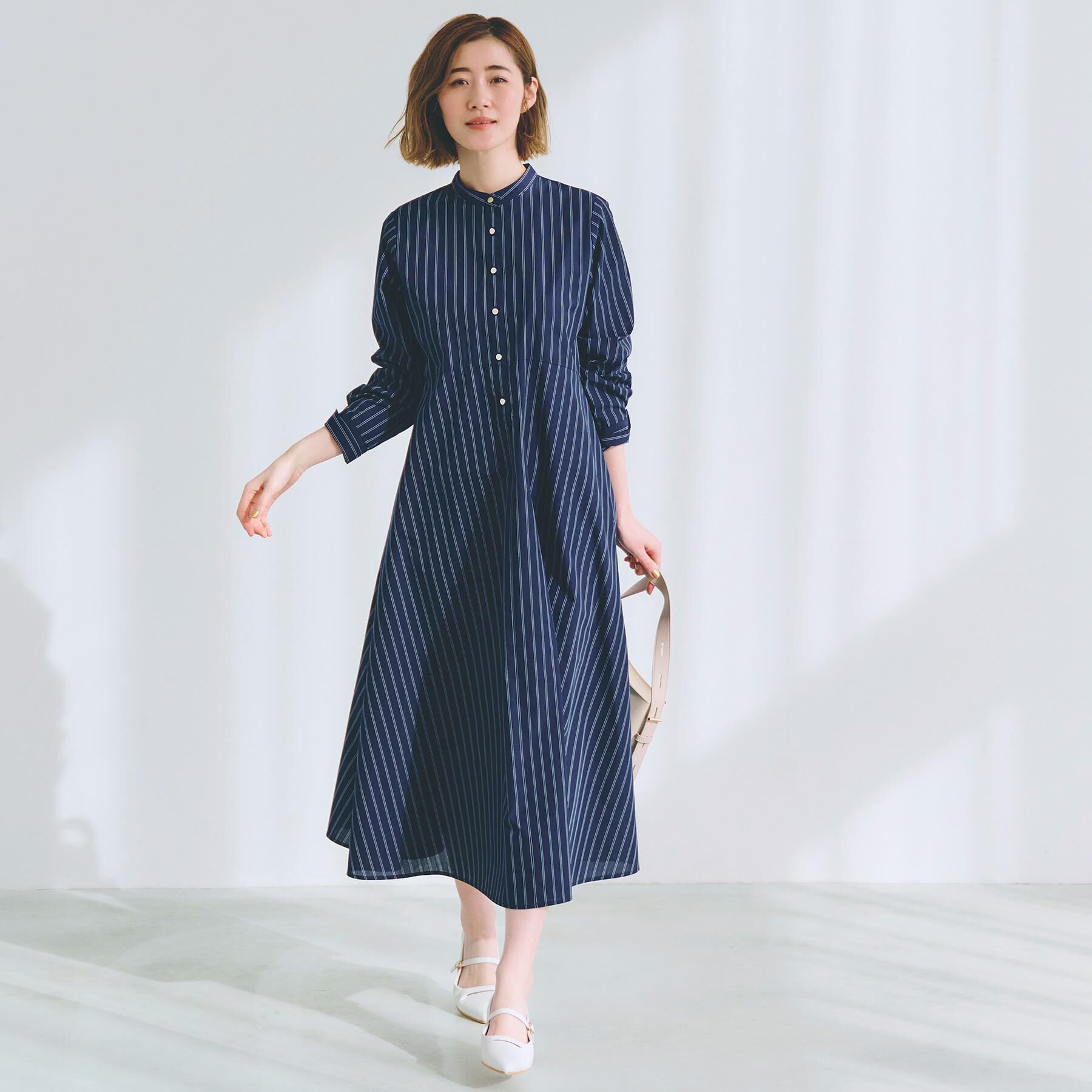 grove「ヘリテージフレアシャツワンピース」|ワンピース|ネイビー(394)