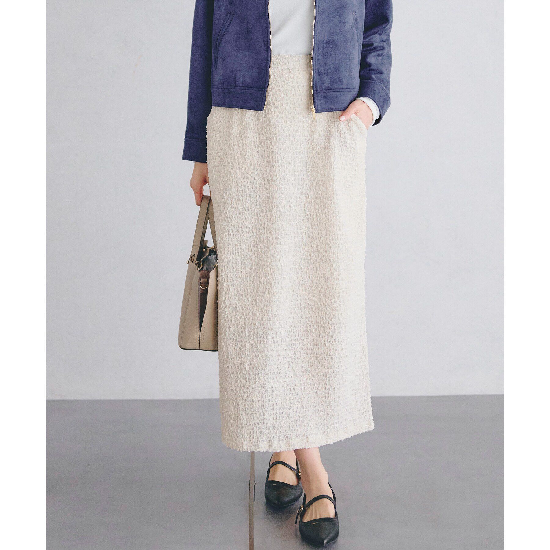 grove「シャーリングナロースカート」|スカート|オフホワイト(003