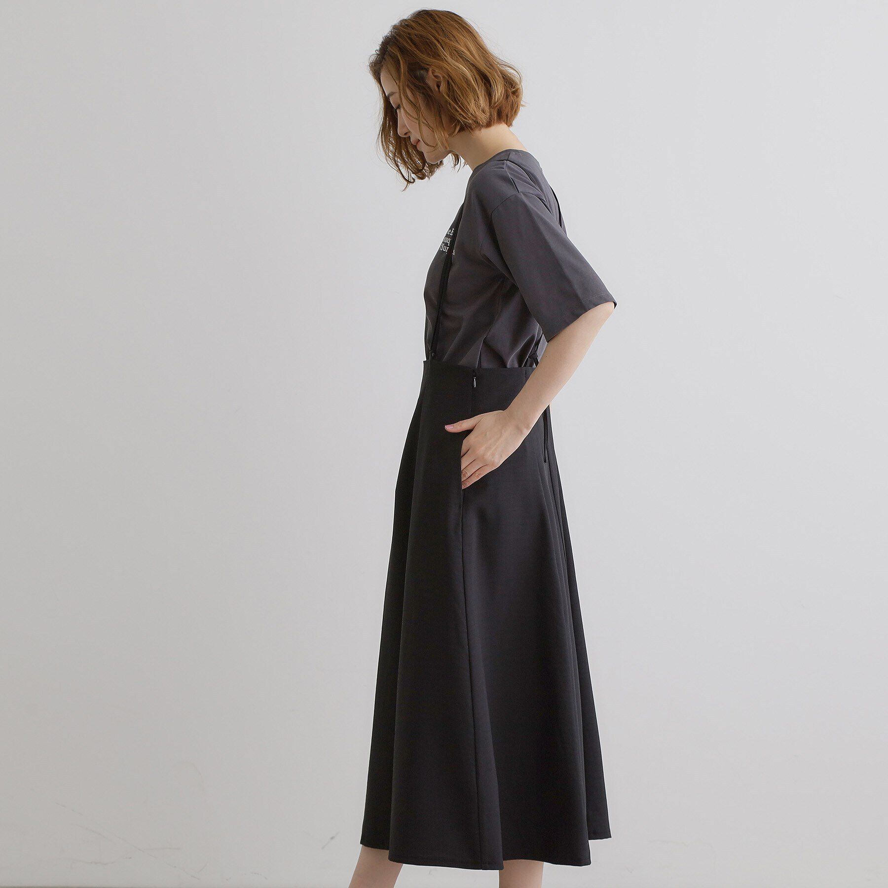 grove「ダブルストラップフレアスカート」|スカート|