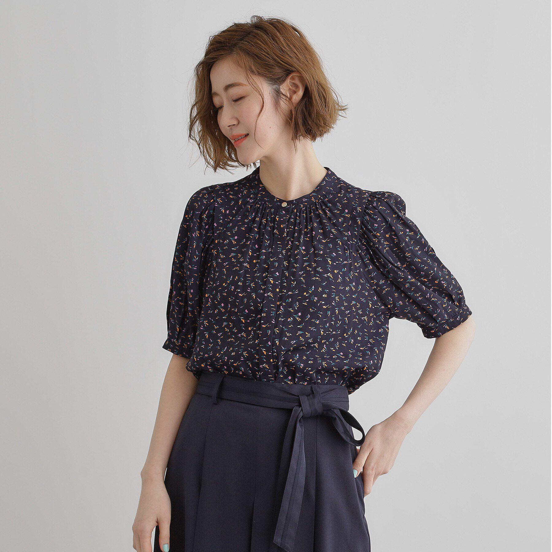 grove「【洗える】ヴィンテージサテンウイングスリーブブラウス」|シャツ・ブラウス|