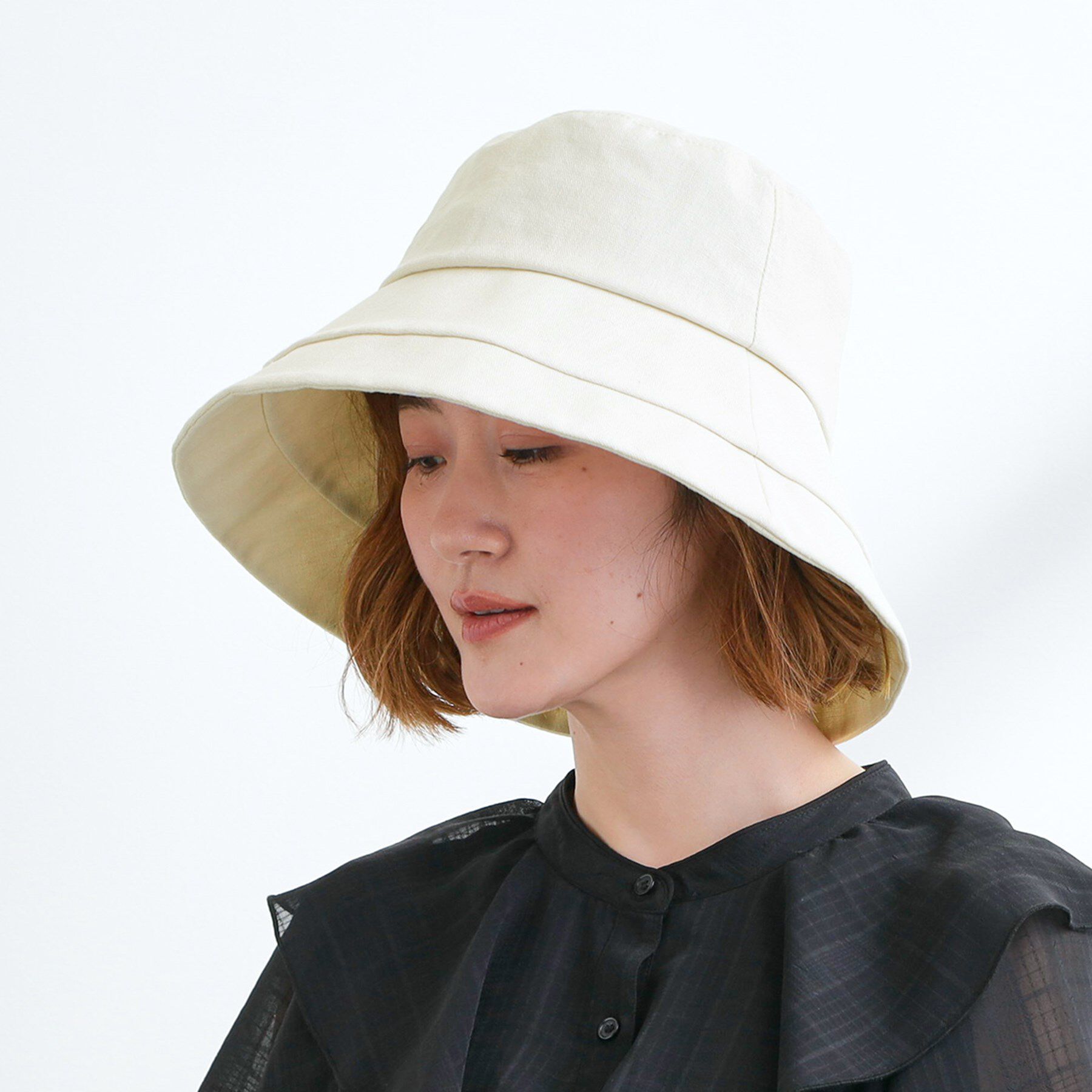 grove「綿麻混カサブランカワイドブリムハット【UVカット・サイズ調整】」|ハット|