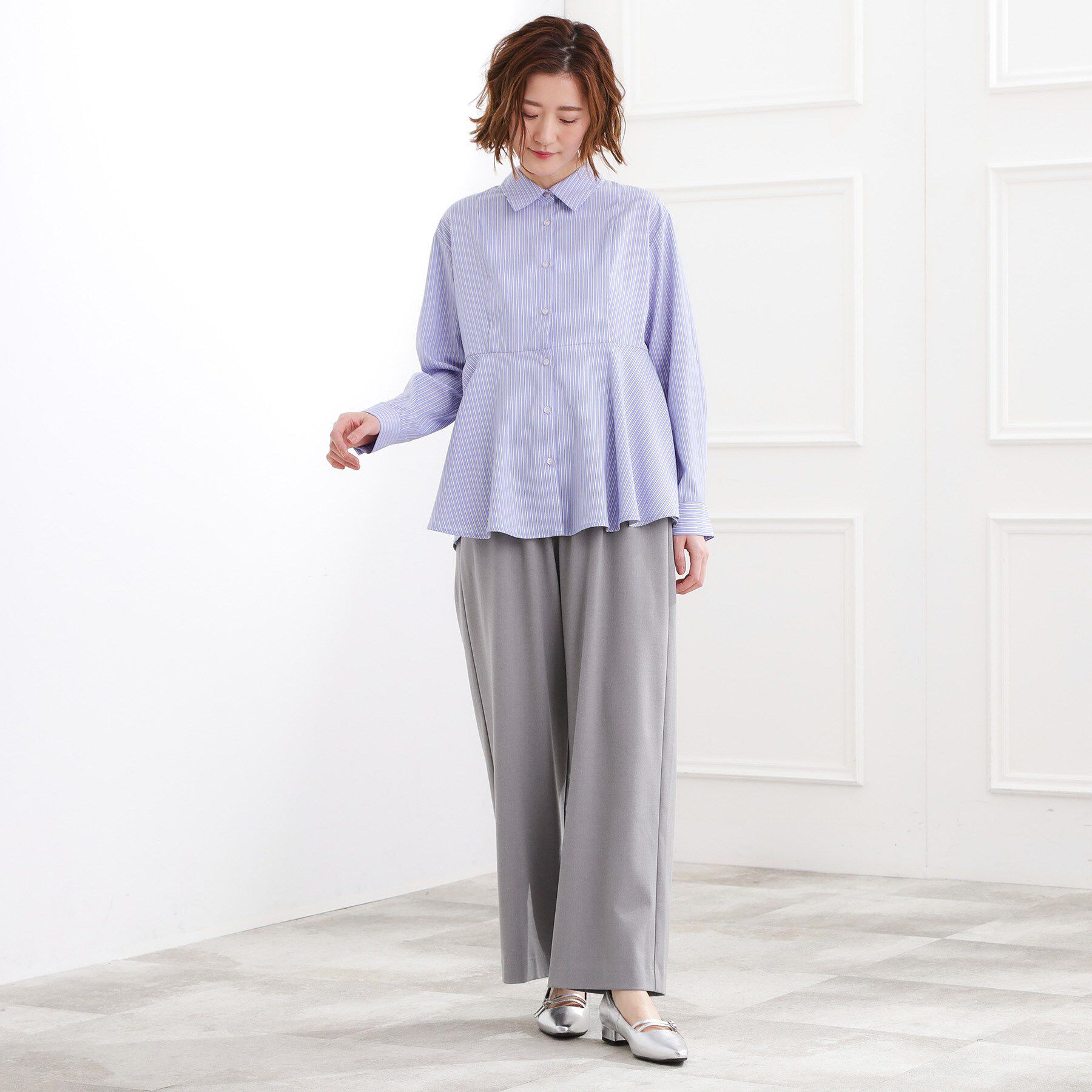 grove「きれい見えとイージーな着心地を両立した、ウエストシャーリング ワイドパンツ」|その他|