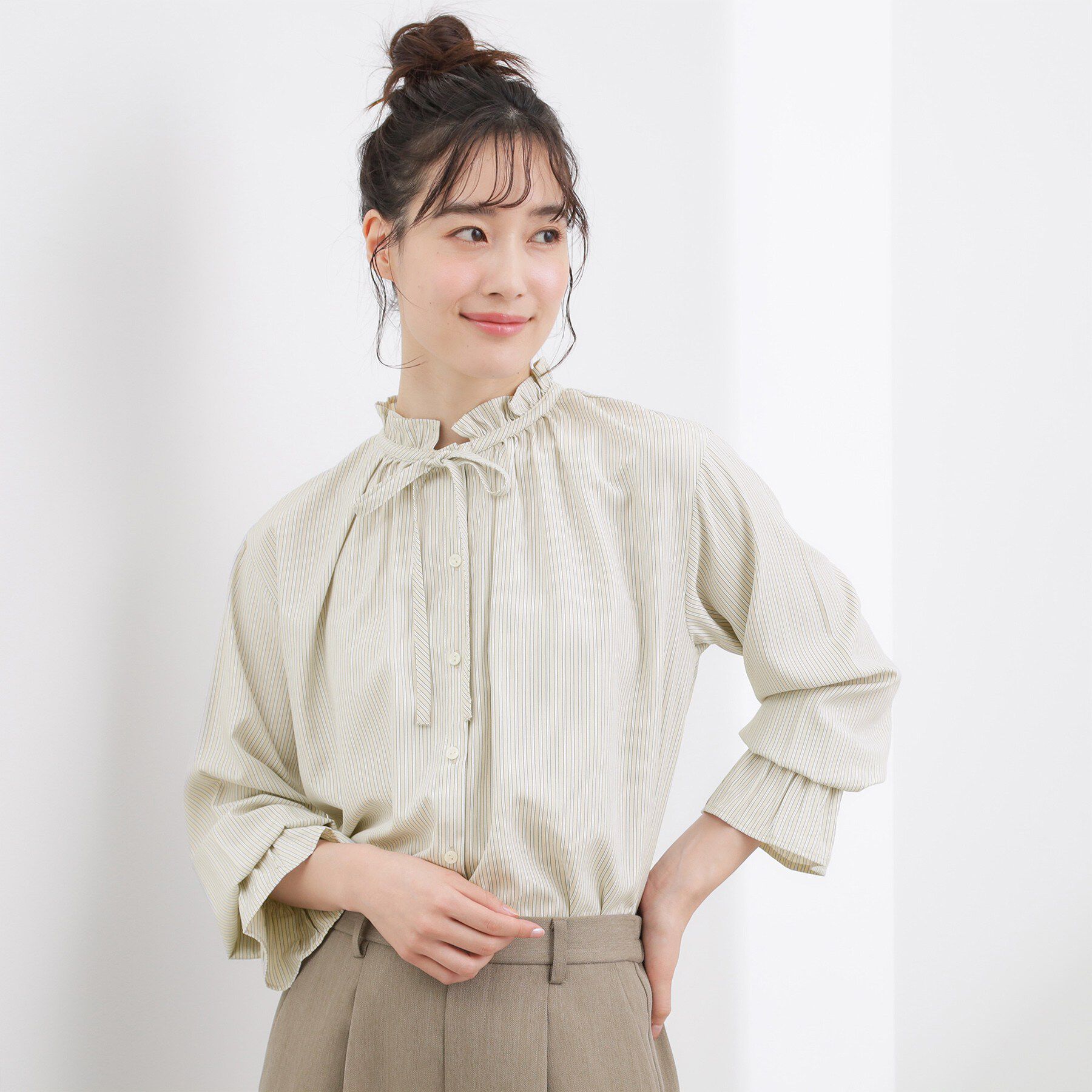 grove「フリルカラーリボンブラウス」|シャツ・ブラウス|