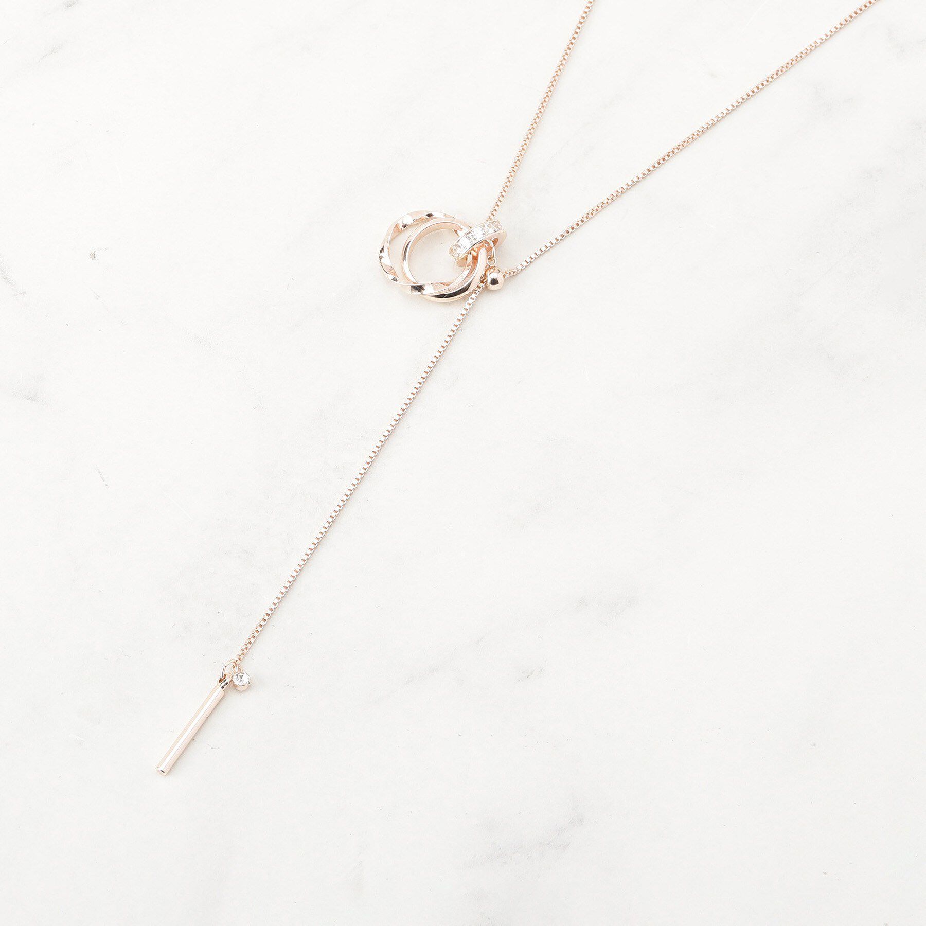 grove「キラキラミニリングワントップネックレス」|ネックレス|ピンクシルバー(00