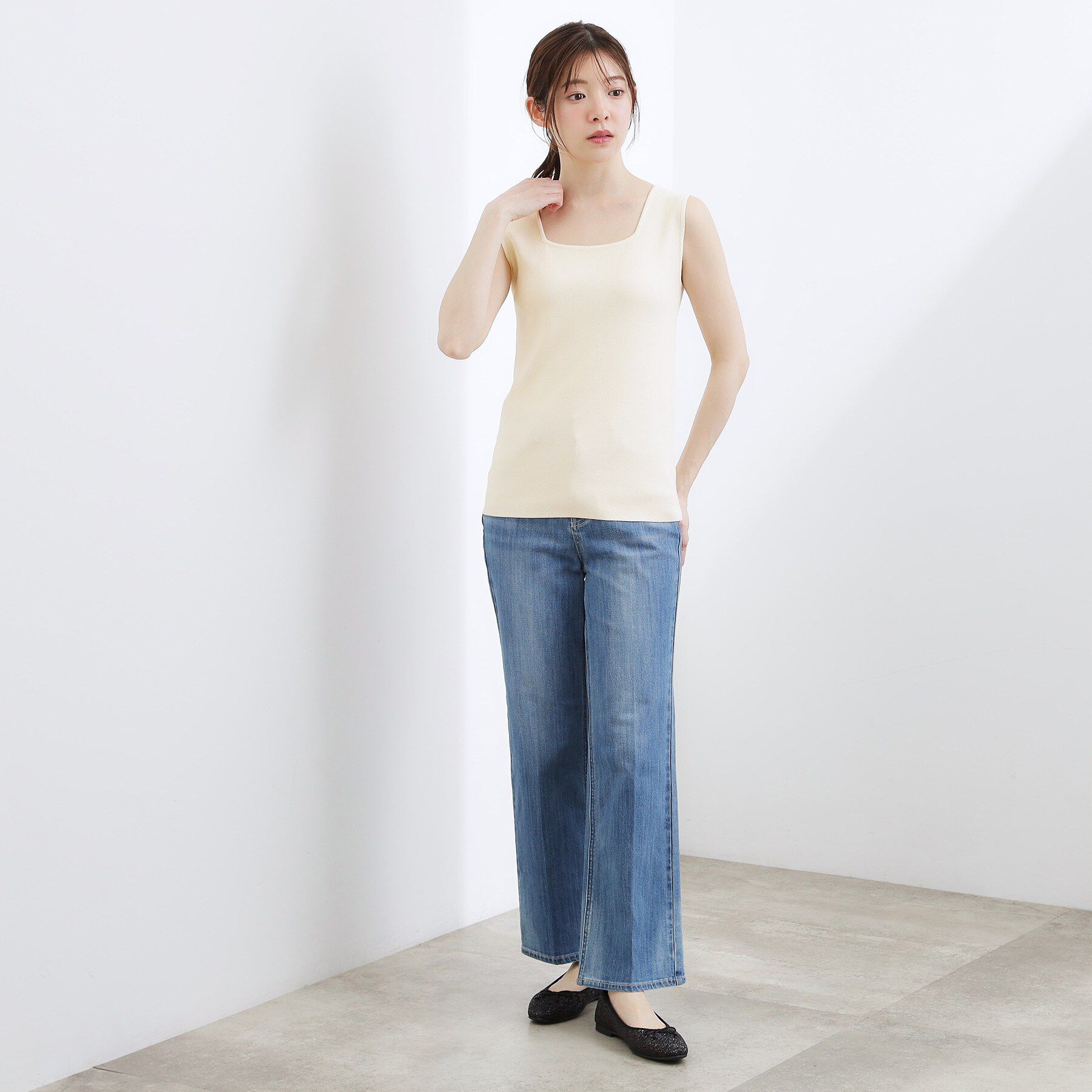 grove「2WAYスクエアニットタンク」|キャミソール|