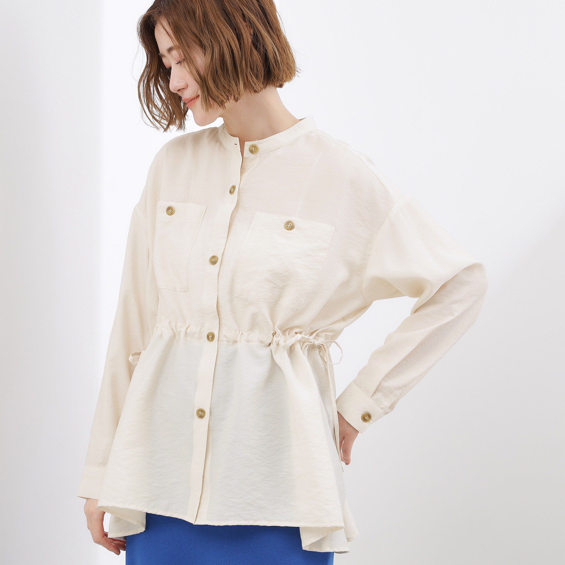 grove「【貴島明日香さん着用/体型カバー】洗えるシアーサファリシャツジャケット」|シャツ・ブラウス|