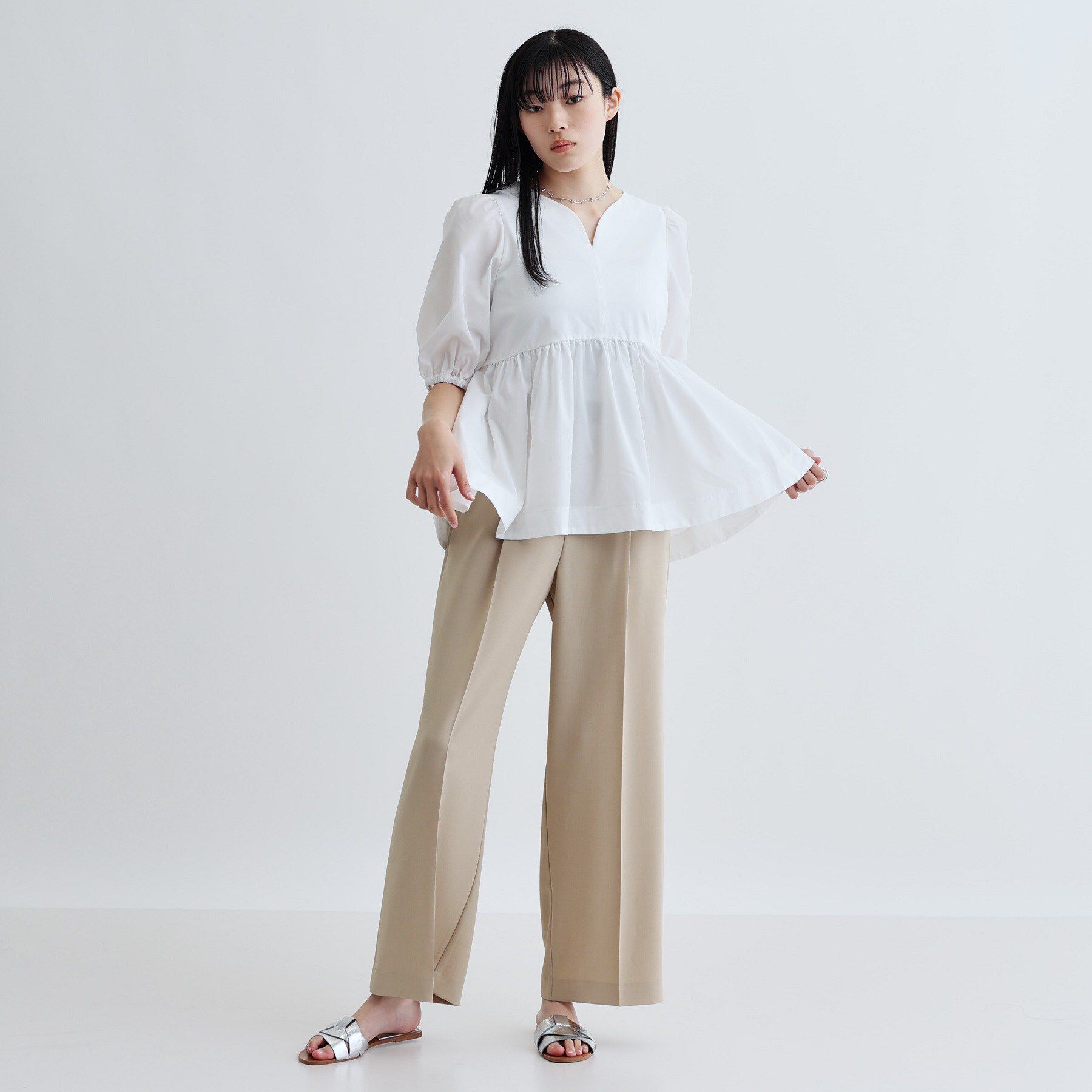 GALLEST「ハートネックペプラムカットソー」|Tシャツ・カットソー|