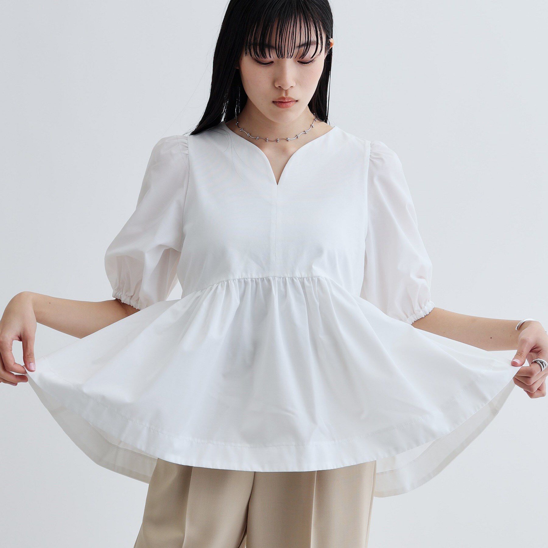 GALLEST「ハートネックペプラムカットソー」|Tシャツ・カットソー|