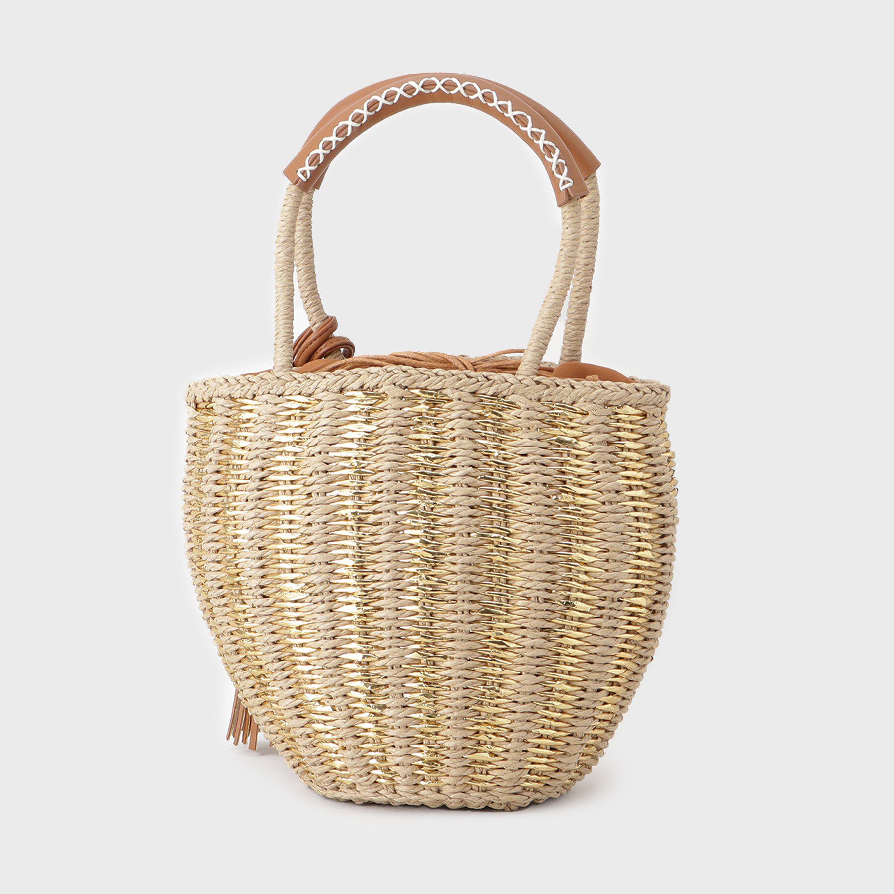 GALLEST「メタリック編込みかごバッグ」|ハンドバッグ|