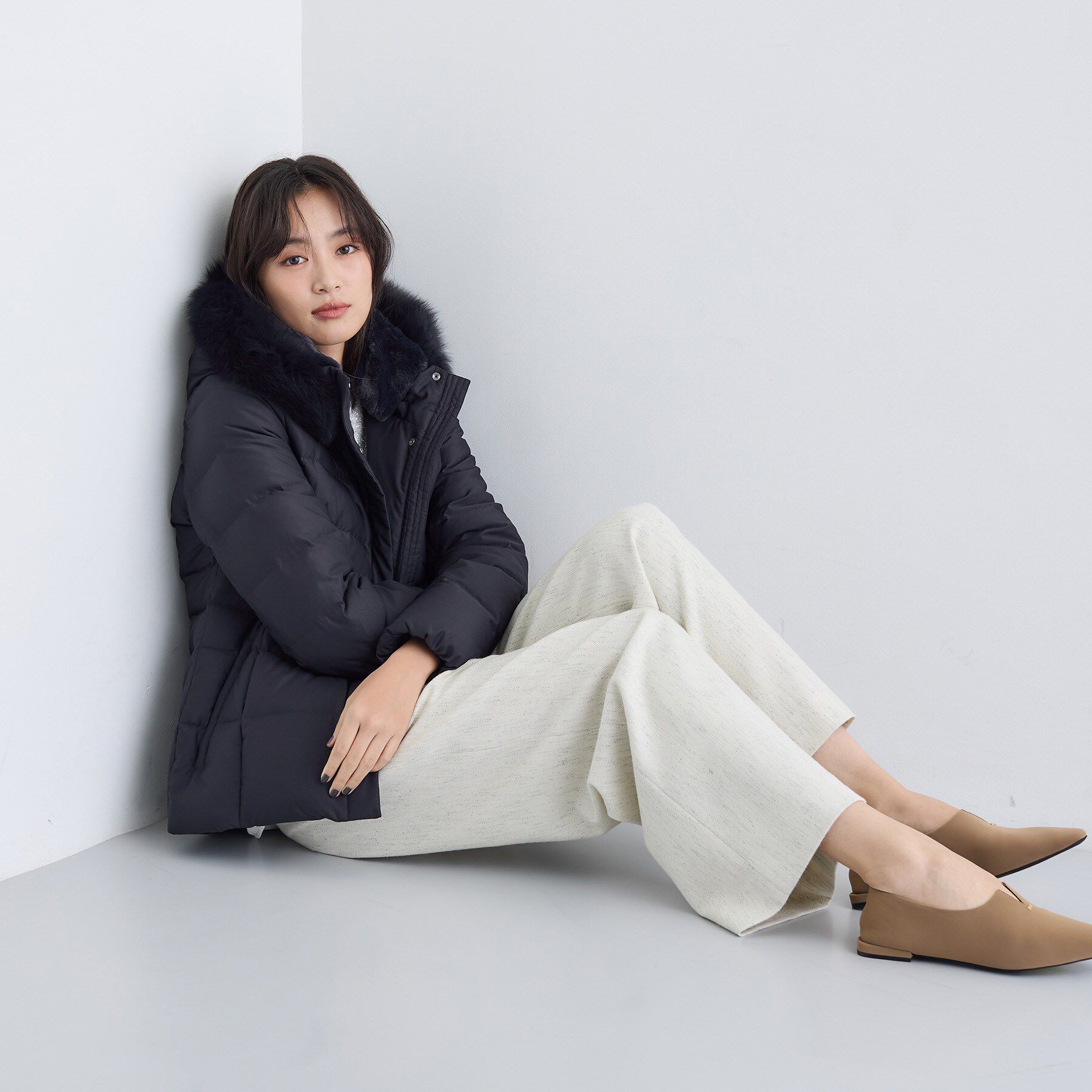 INDIVI「【名品／撥水／抗菌防臭】ショート丈リサイクルダウンコート」|ダウン|