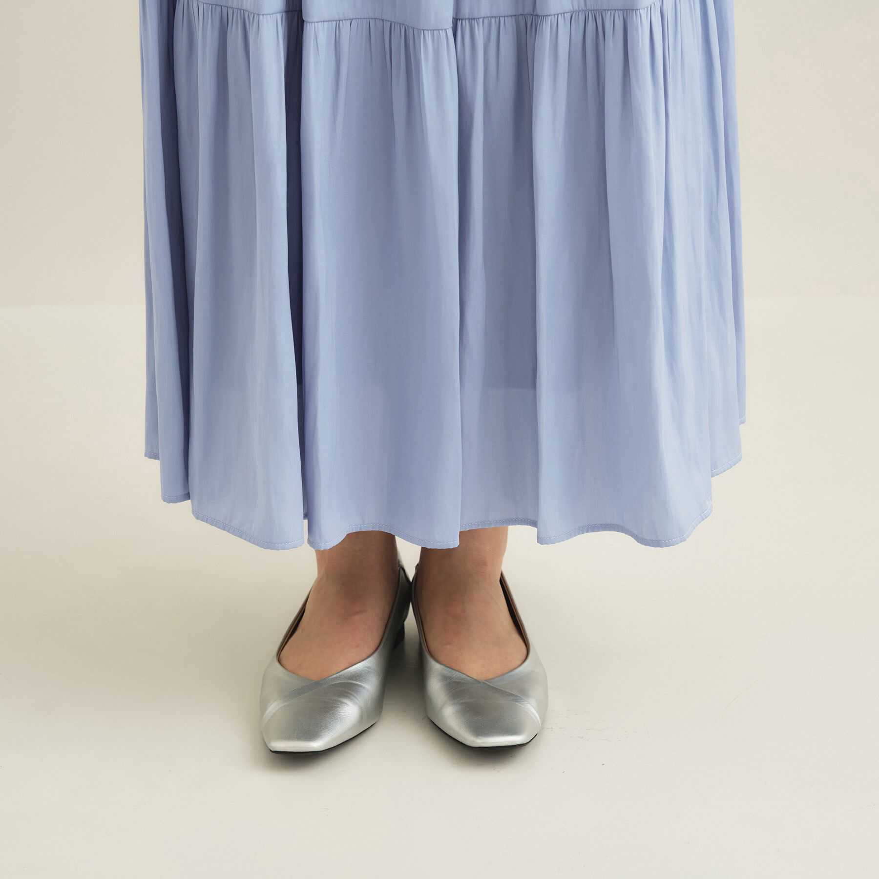 INDIVI「【洗える／丈調整可能】ギャザーフレアスカート」|スカート|