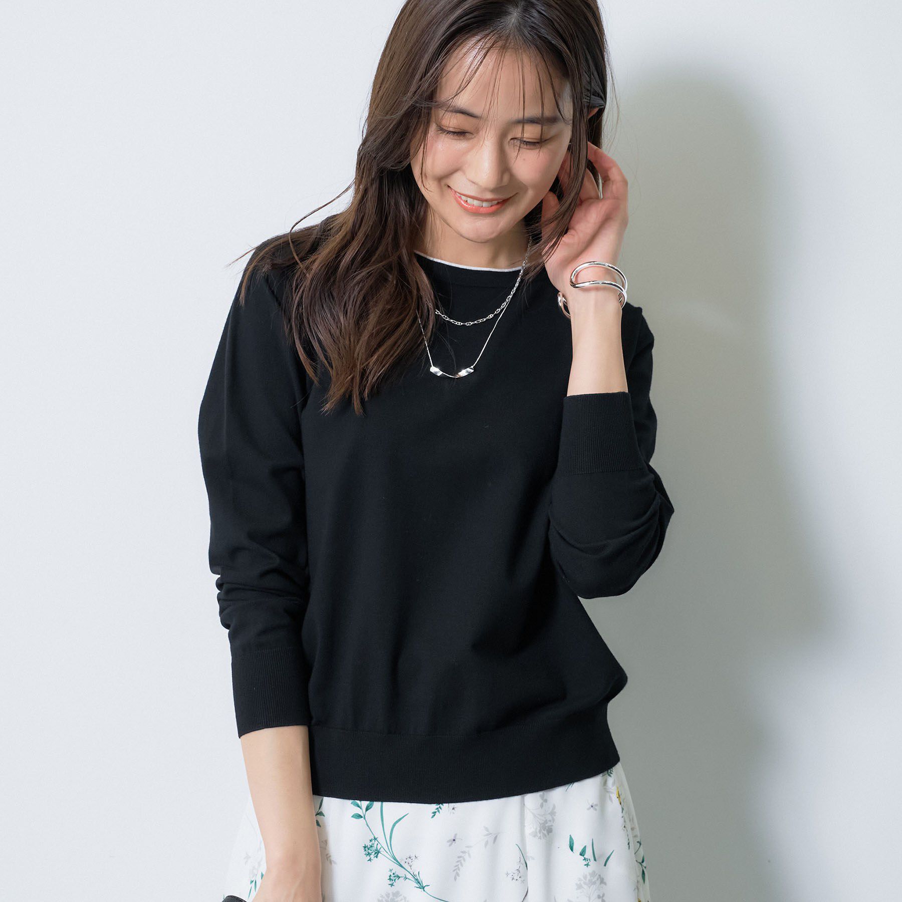 INDIVI「【洗える／アンサンブル可能】ドルマンスリーブニット」|ニット・セーター|