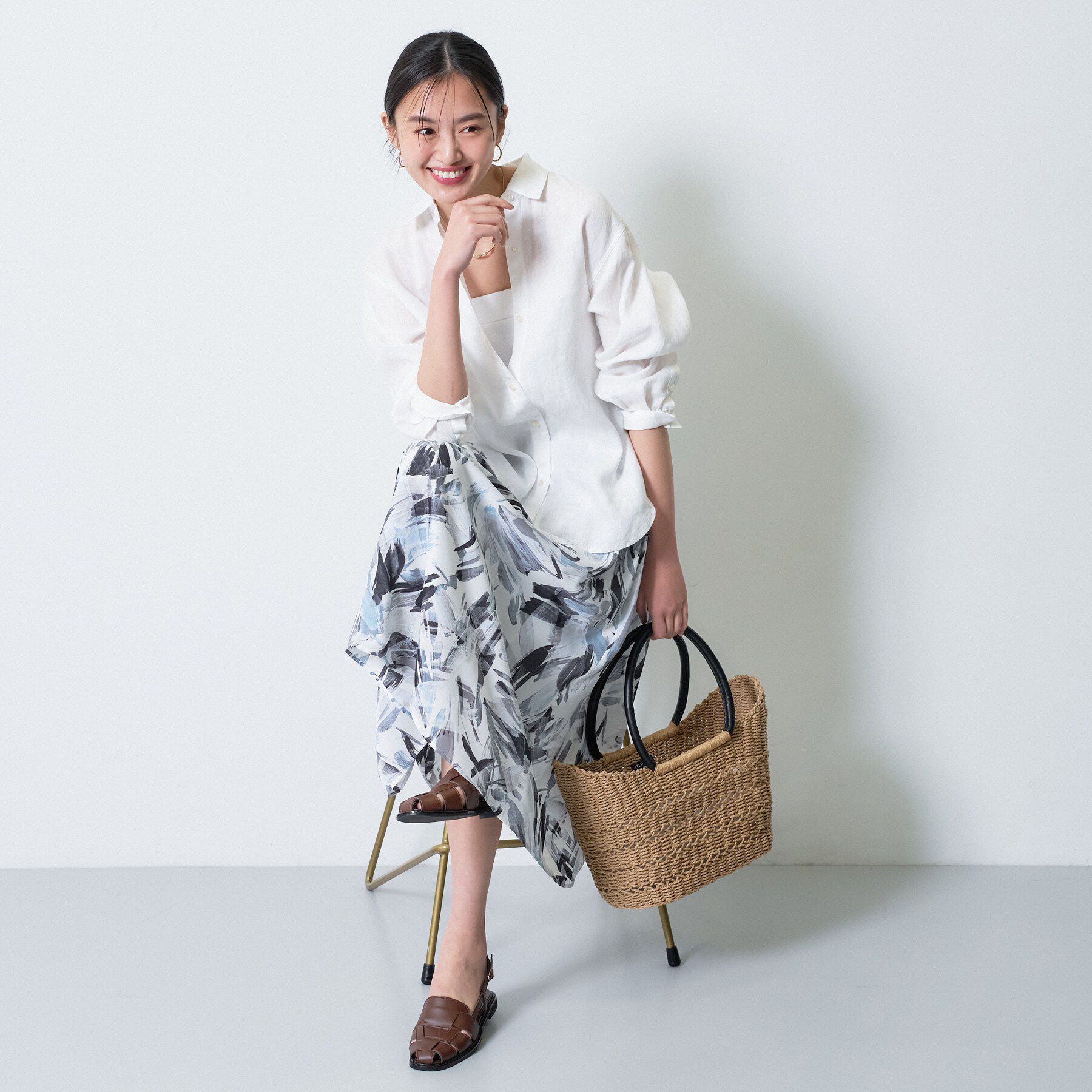 INDIVI「【接触冷感／2WAY】カシュクールリネンシャツ」|シャツ・ブラウス|