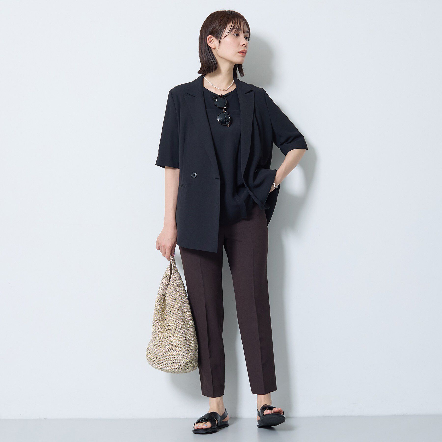 INDIVI「【着る日傘／SETUP可能】ビスチェレイヤード風トップス」|Tシャツ・カットソー|