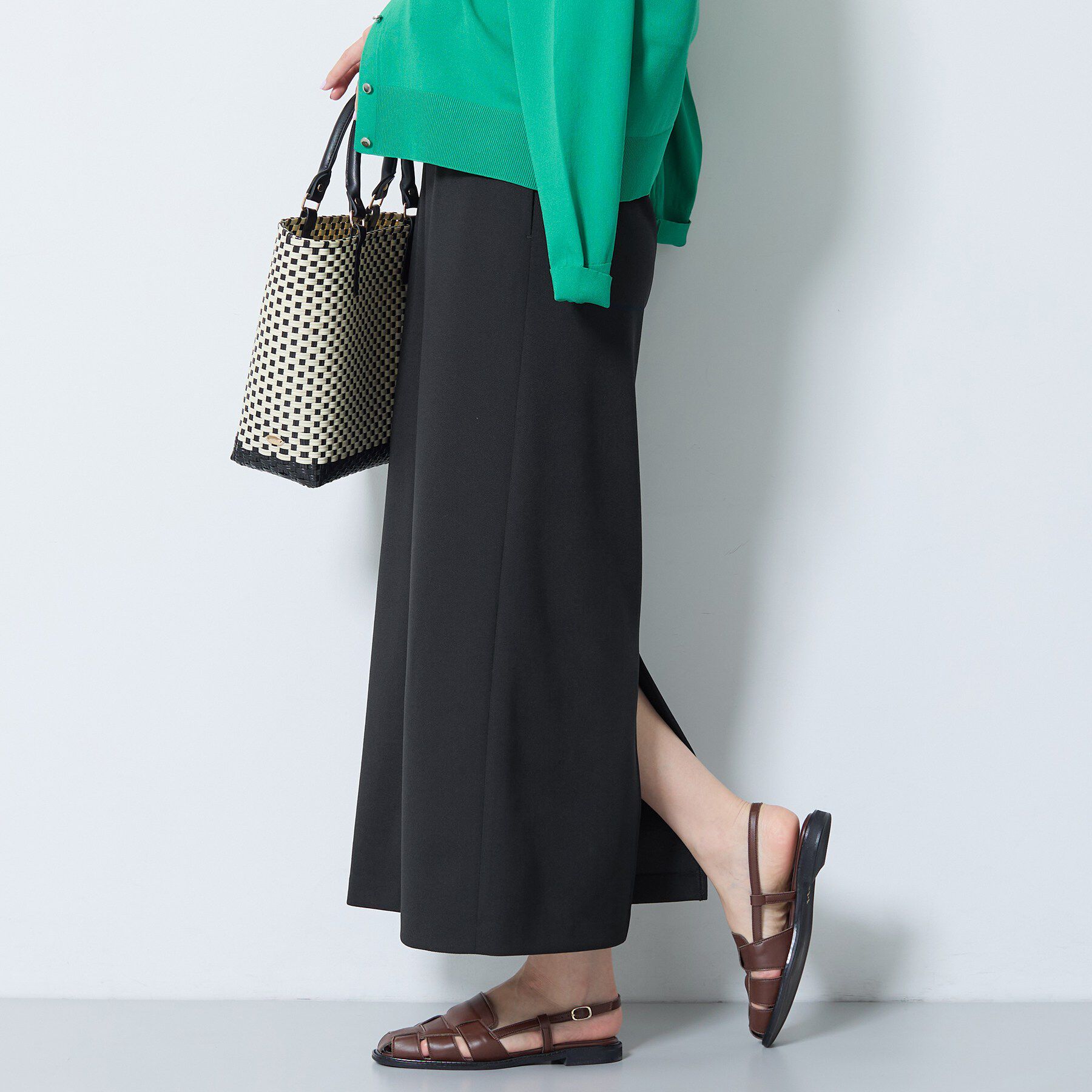 INDIVI「【洗える／Iライン】ジャージスカート」|スカート|