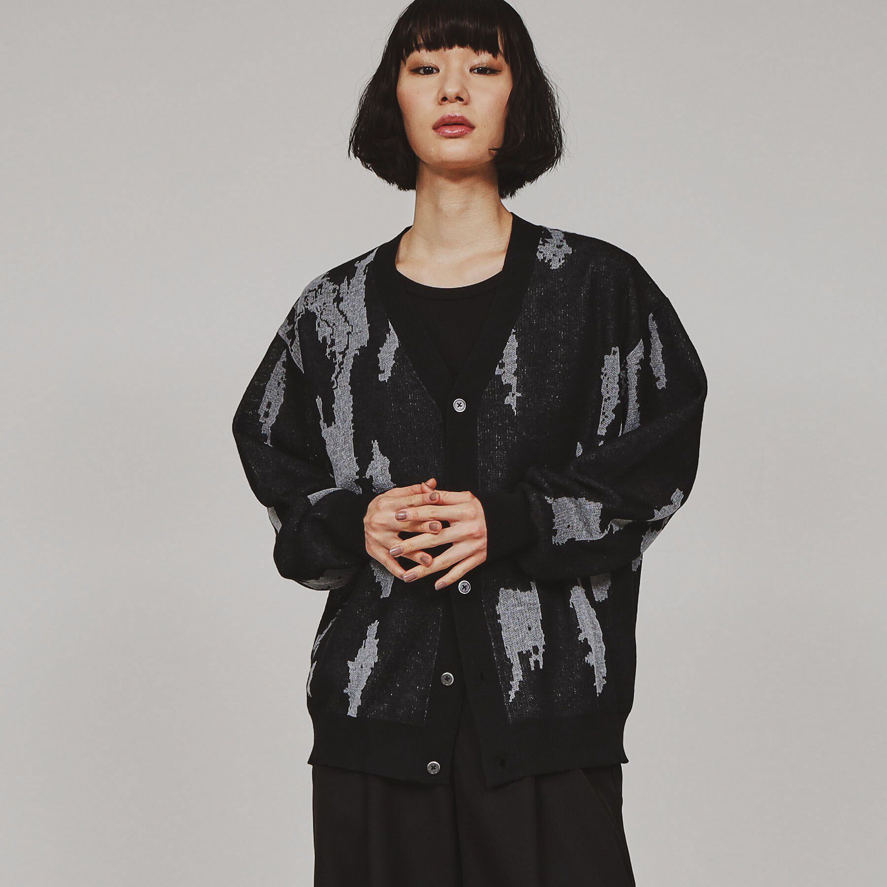 tk.TAKEO KIKUCHI「アブストラクトシアーカーディガン」|カーディガン|