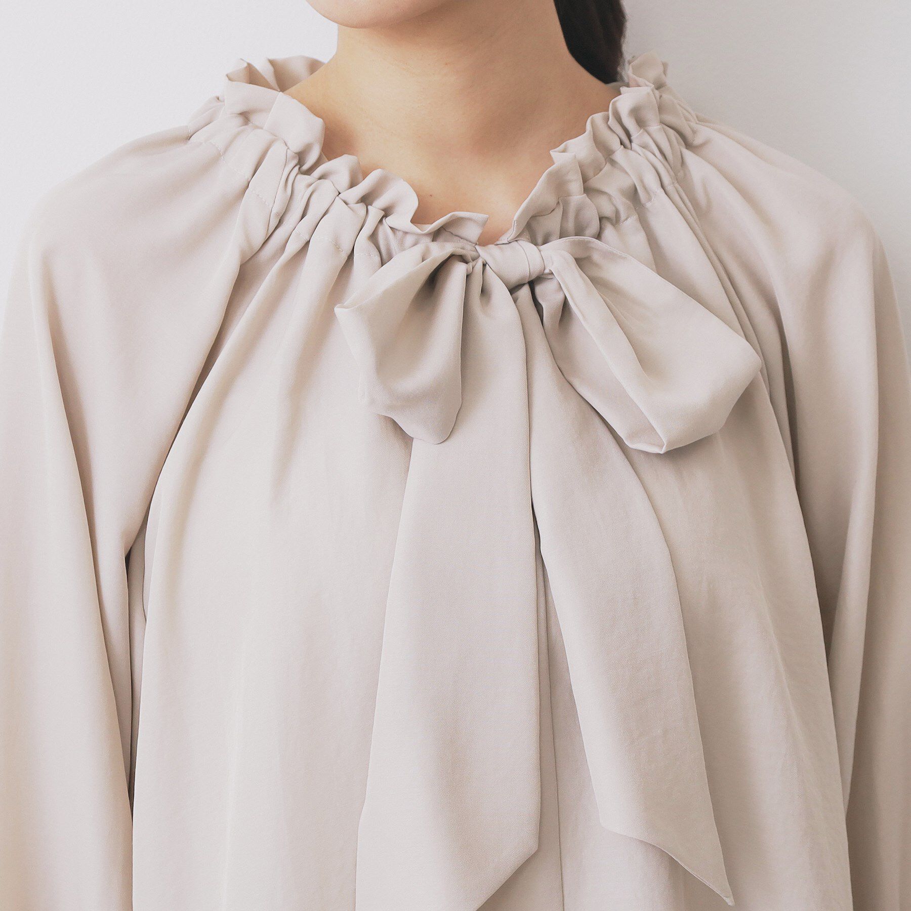 index「ボウタイフリルギャザーブラウス【洗濯機OK】」|シャツ・ブラウス|