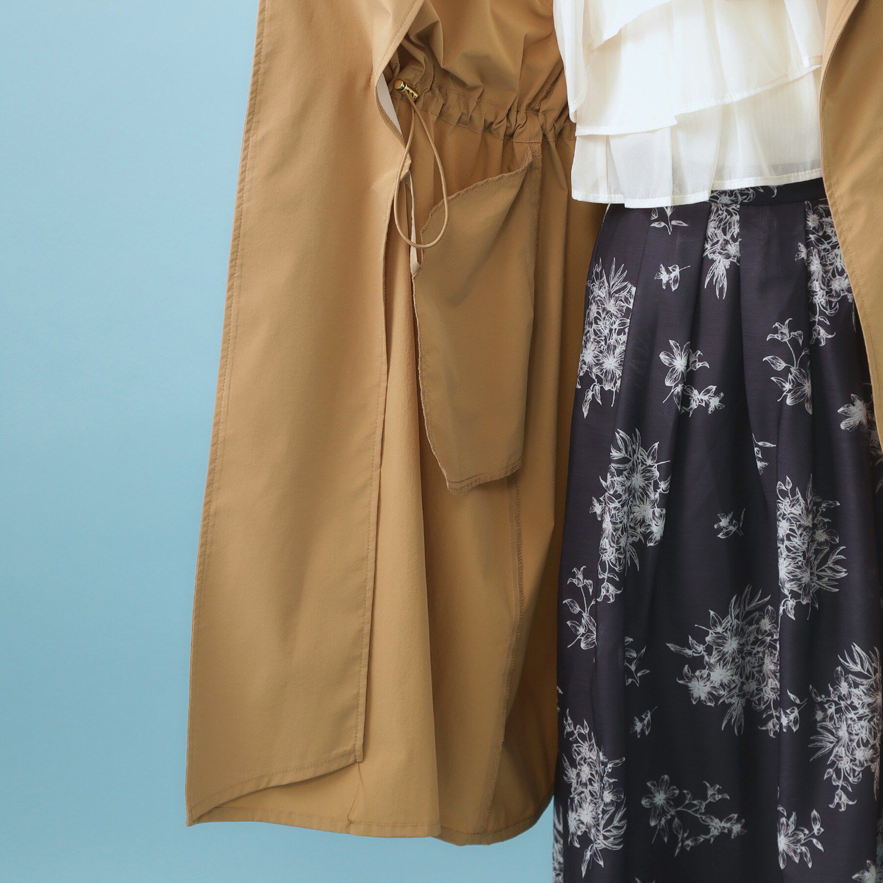 index「ヴィンテージクロスノーカラーロングコート【洗濯機OK/ストレッチ/イージーアイロン】」|ノーカラーコート|