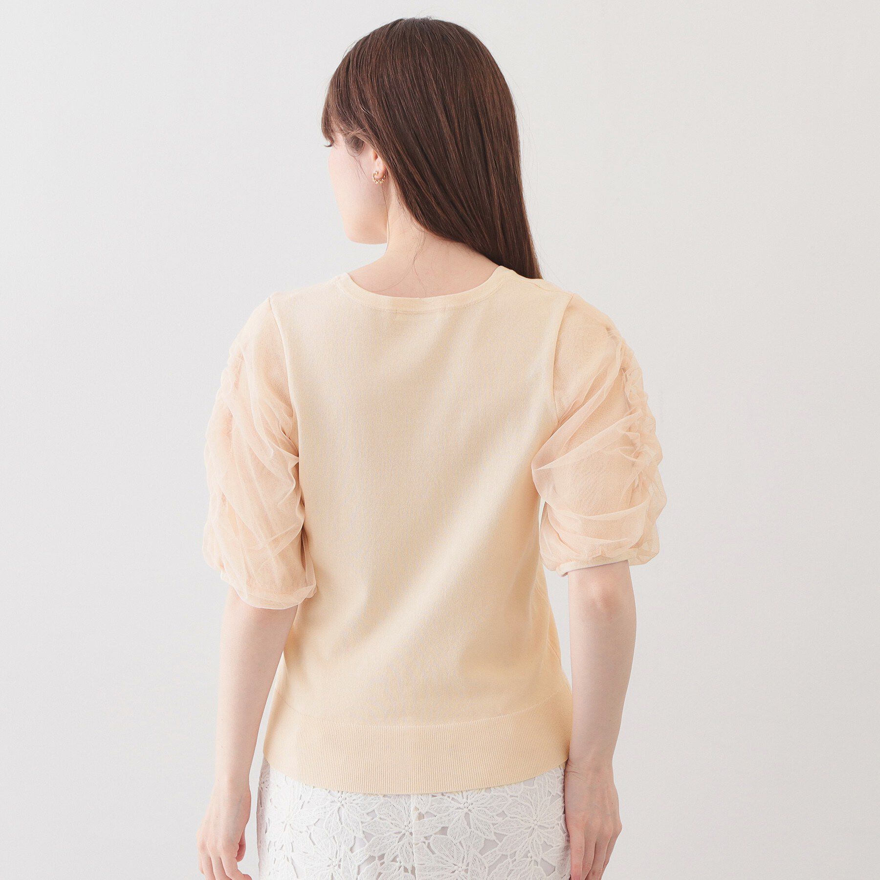 index「ギャザーチュールスリーブニット【洗濯機OK/坑ピル】」|ニット・セーター|