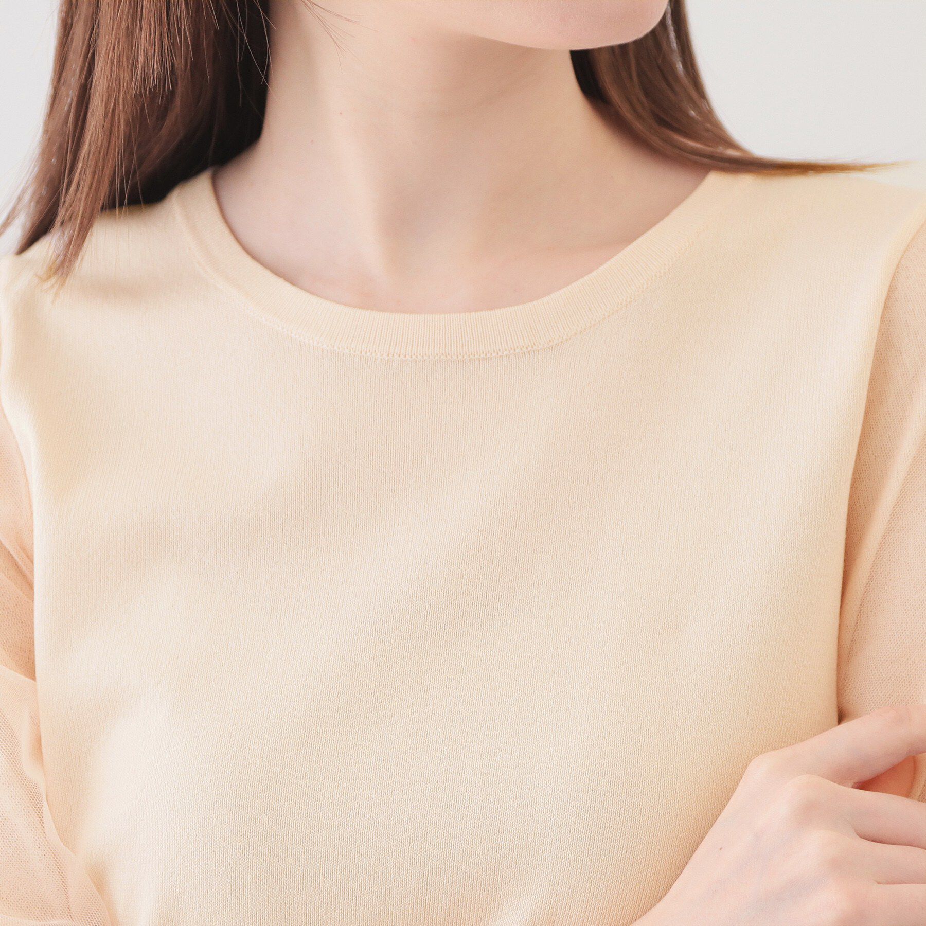 index「ギャザーチュールスリーブニット【洗濯機OK/坑ピル】」|ニット・セーター|