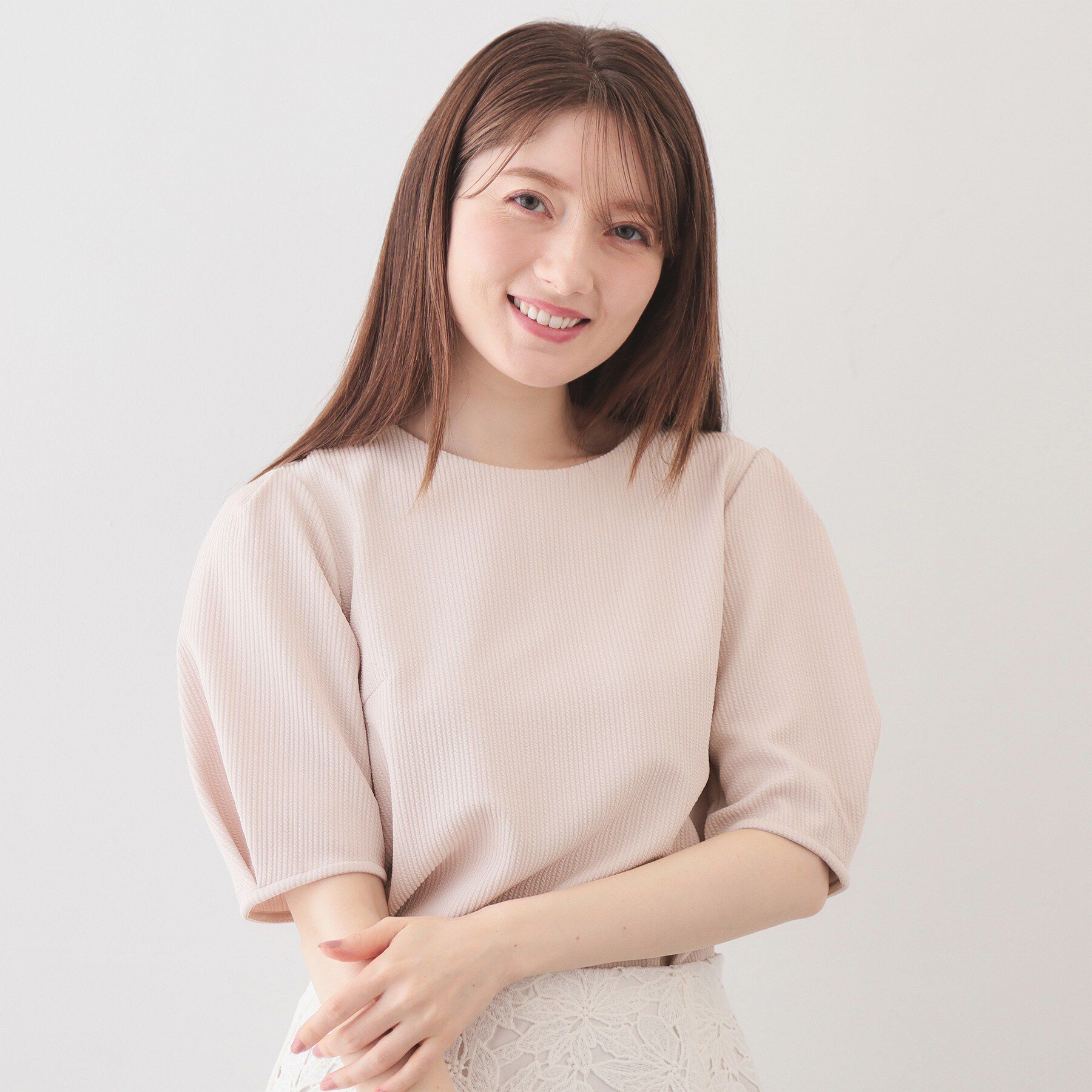 index「タックパフトップス【洗濯機OK/UVケア/接触冷感】」|Tシャツ・カットソー|グレージュ(050)